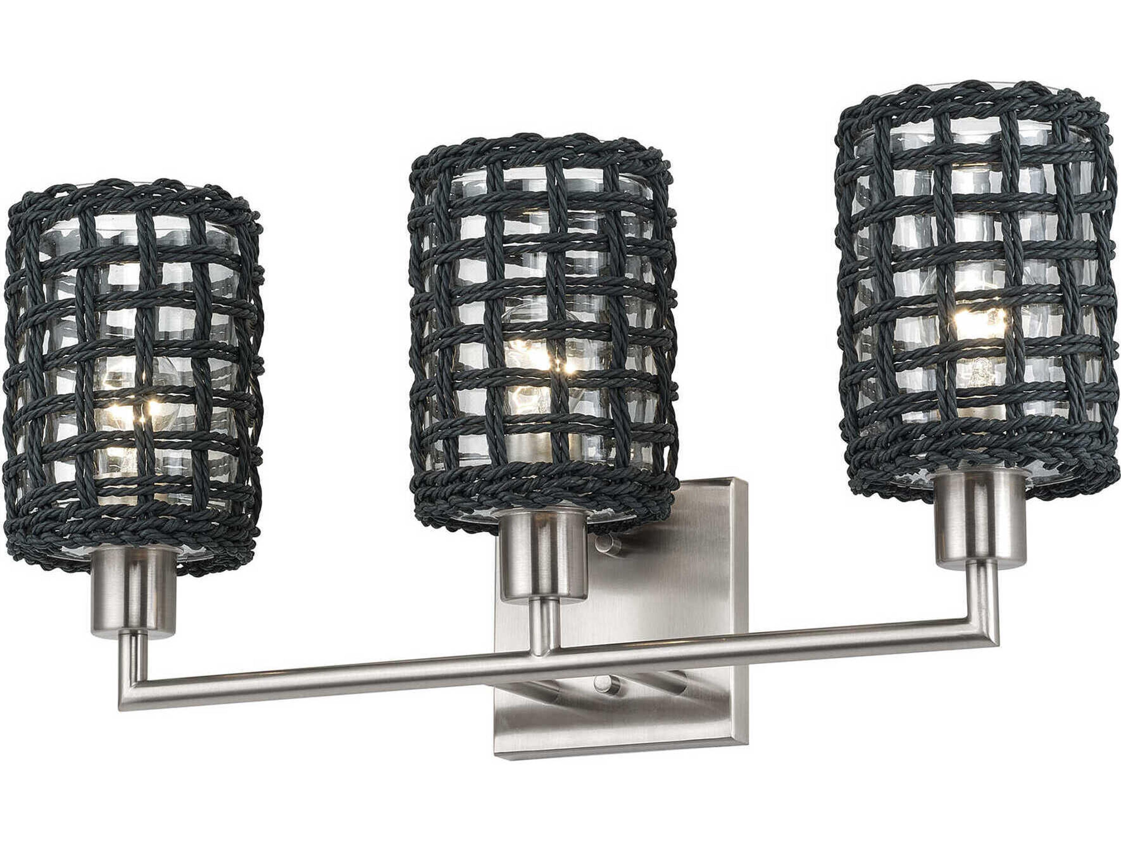 Livex Lighting Twinewell 3-Light Brushed Nickel Vanity Light