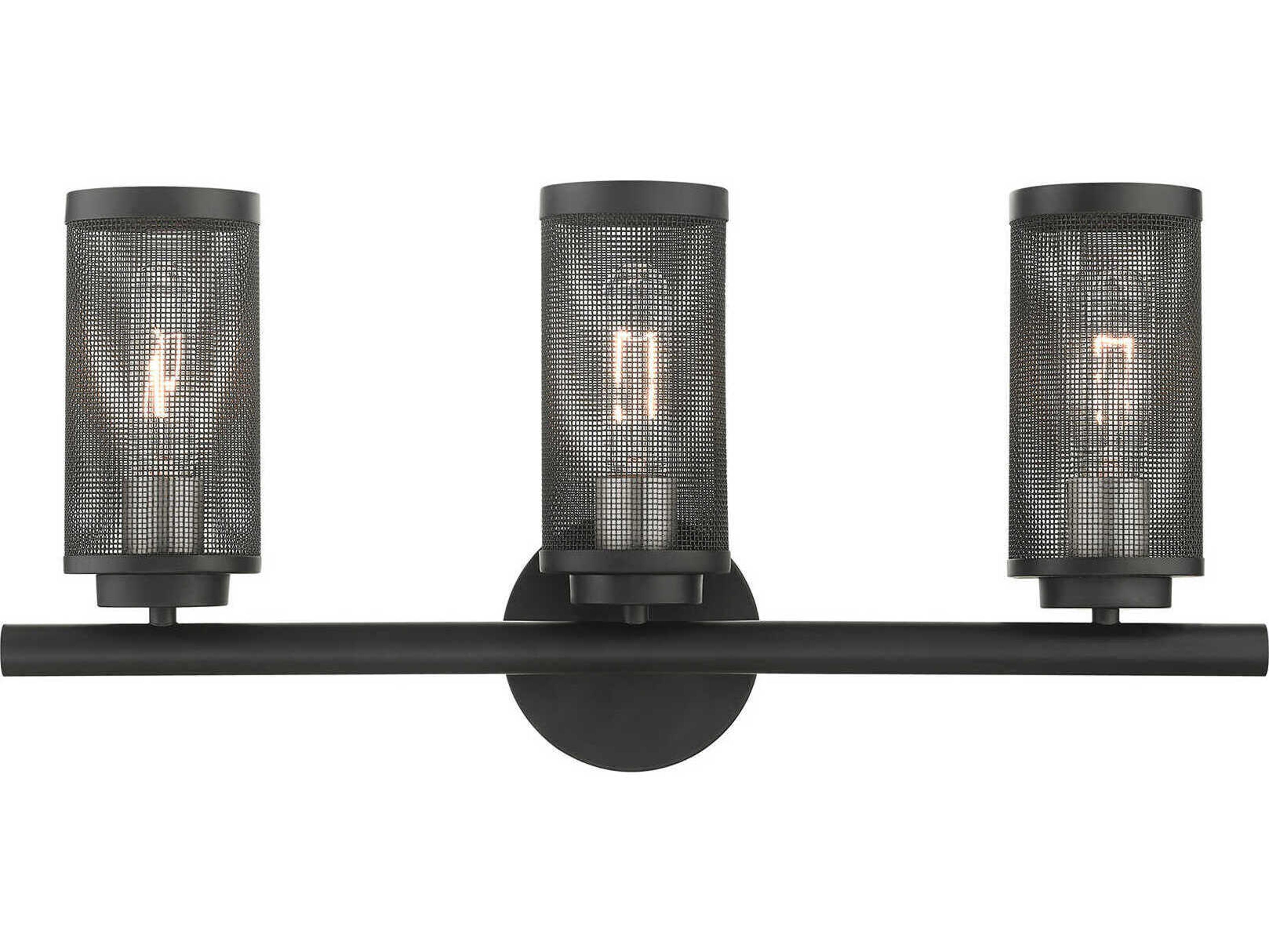 Livex Lighting Industro 3-Light Black Brushed Nickel Vanity Light