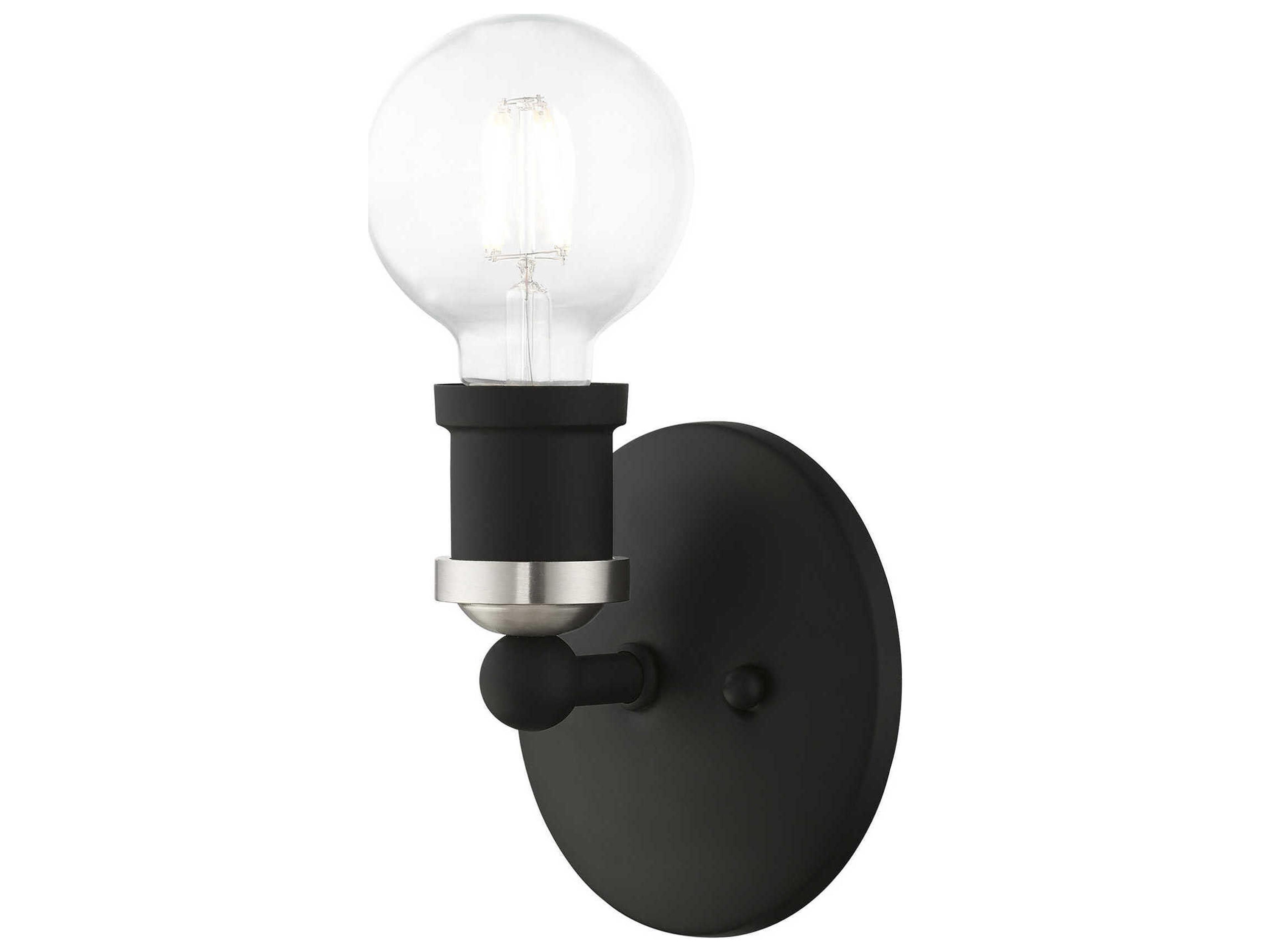 Livex Lighting Lansdale 1-Light Black Brushed Nickel Wall Sconce