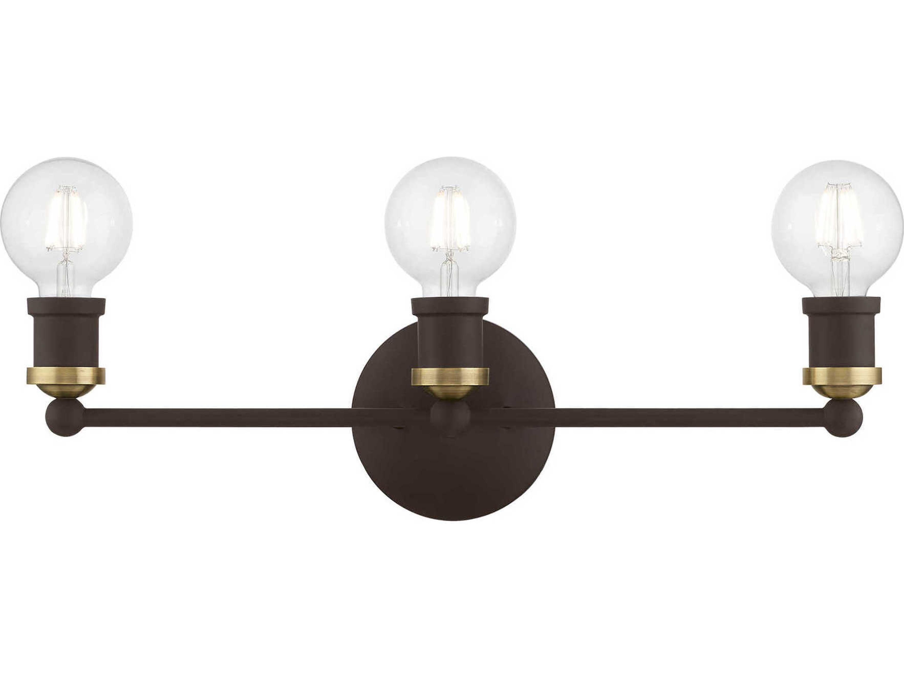 Livex Lighting Lansdale 3-Light Bronze Antique Brass Vanity Light