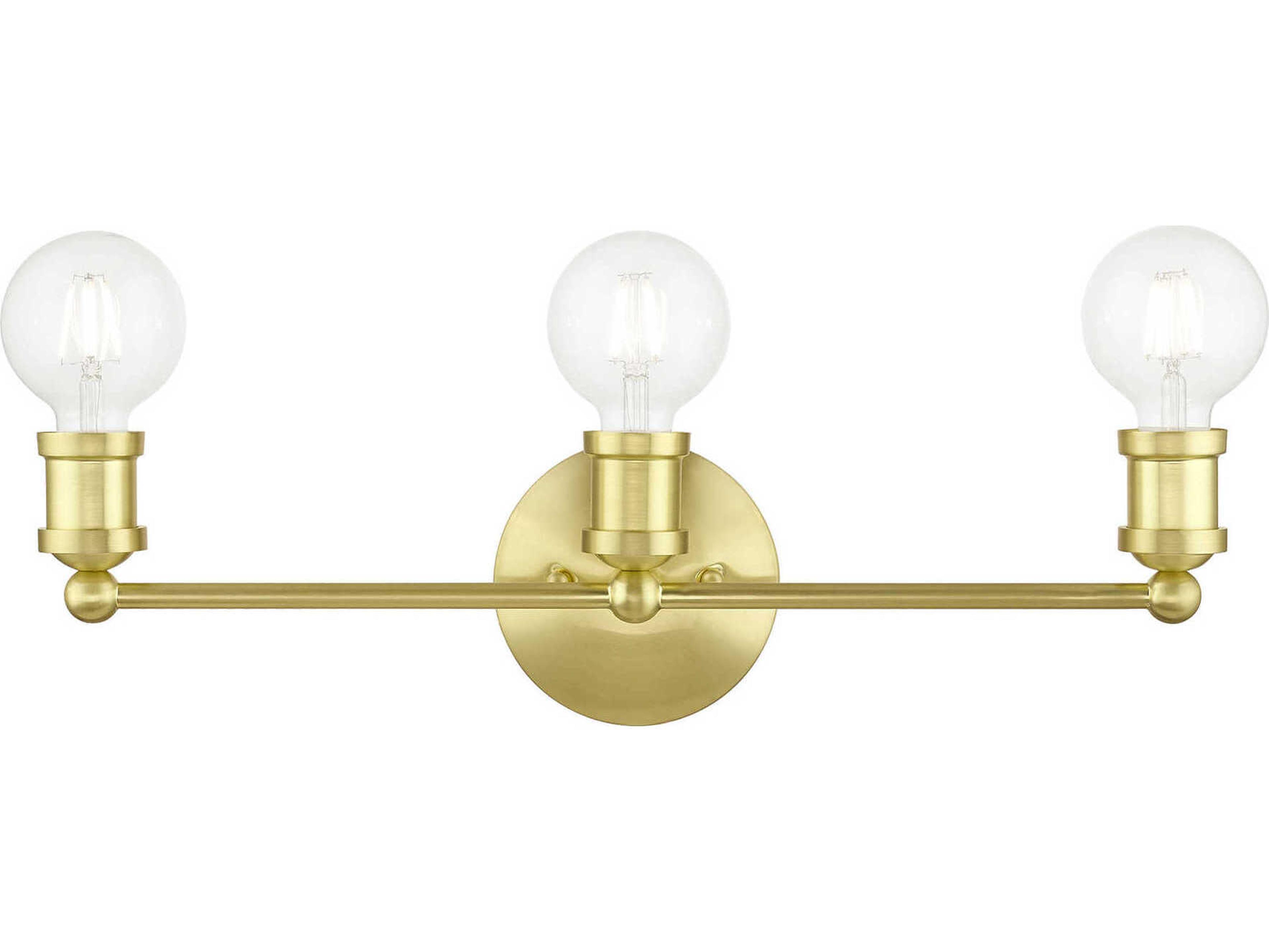 Livex Lighting Lansdale 3-Light Satin Brass Vanity Light