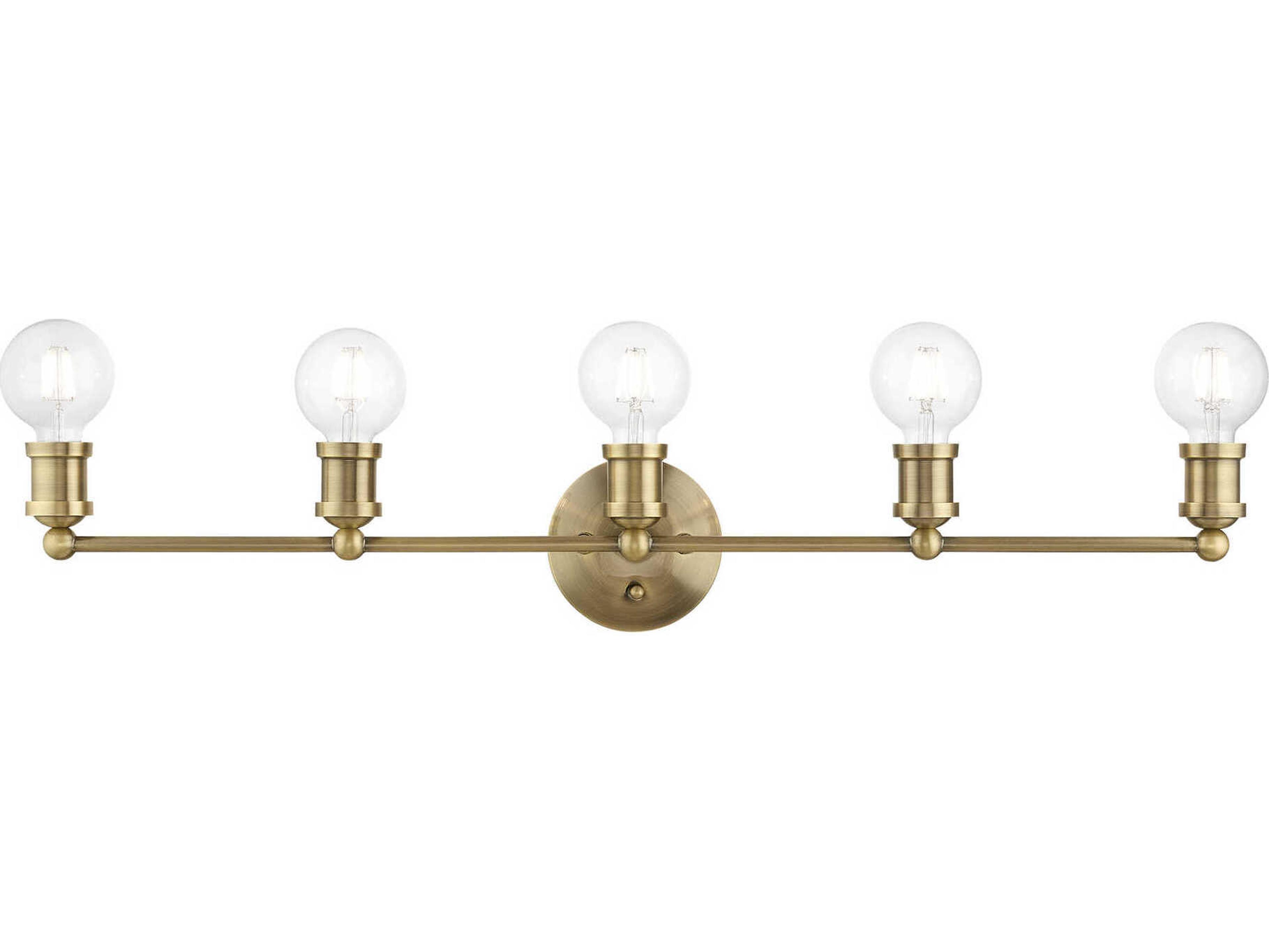 Livex Lighting Lansdale 5-Light Antique Brass Vanity Light