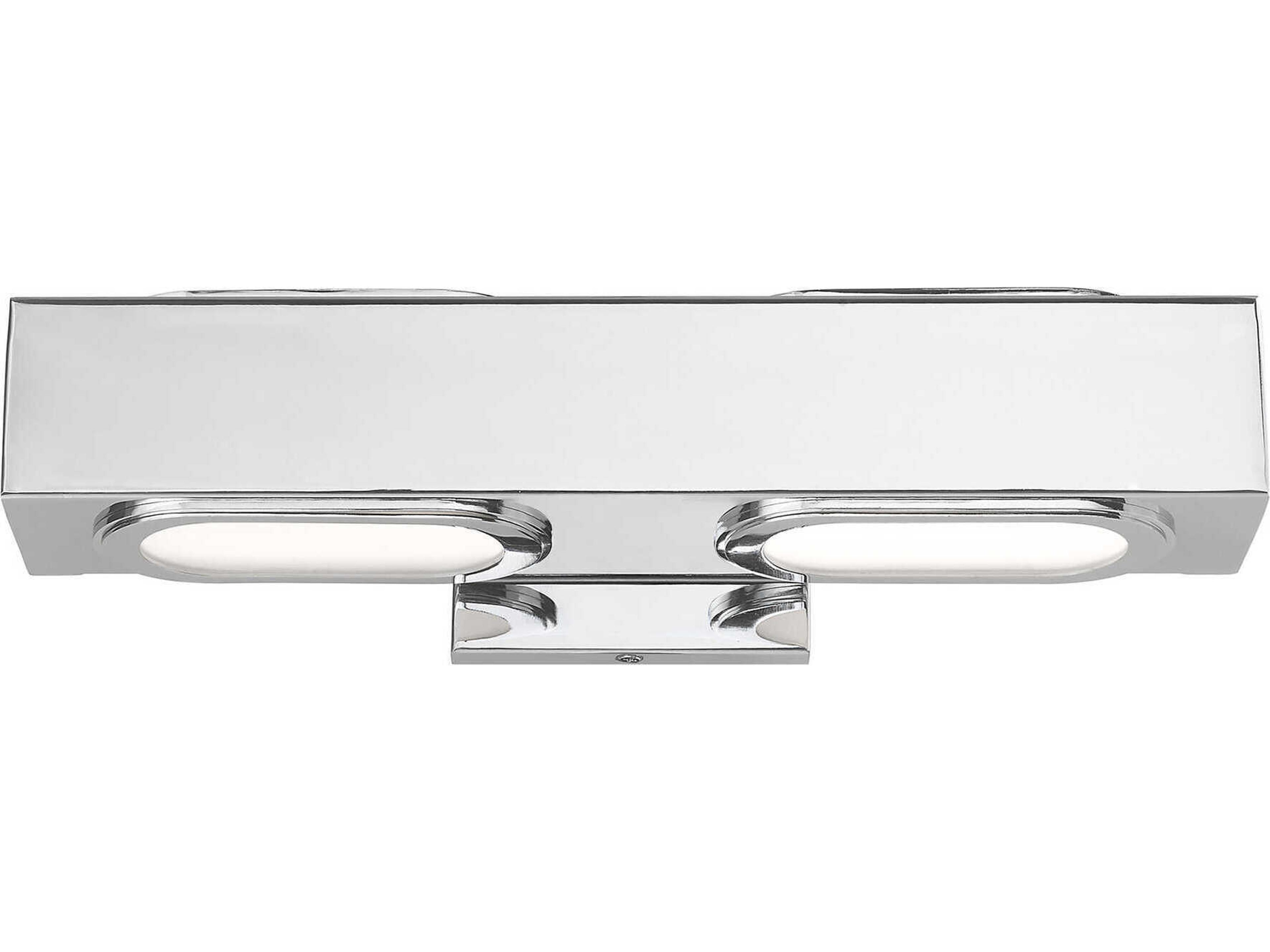 Livex Lighting Kimball 2-Light Polished Chrome Glass LED Vanity Light