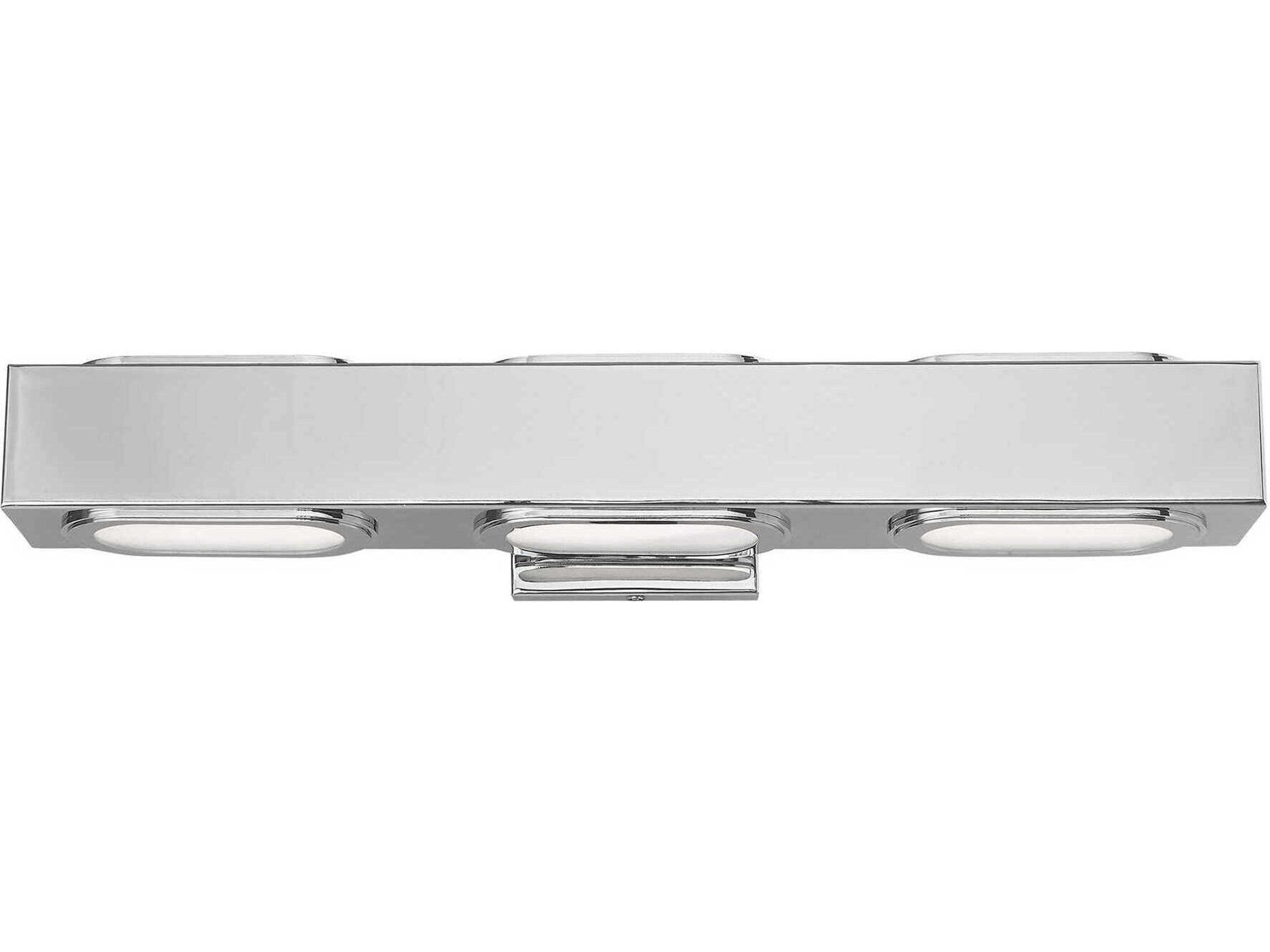 Livex Lighting Kimball 3-Light Polished Chrome Glass LED Vanity Light