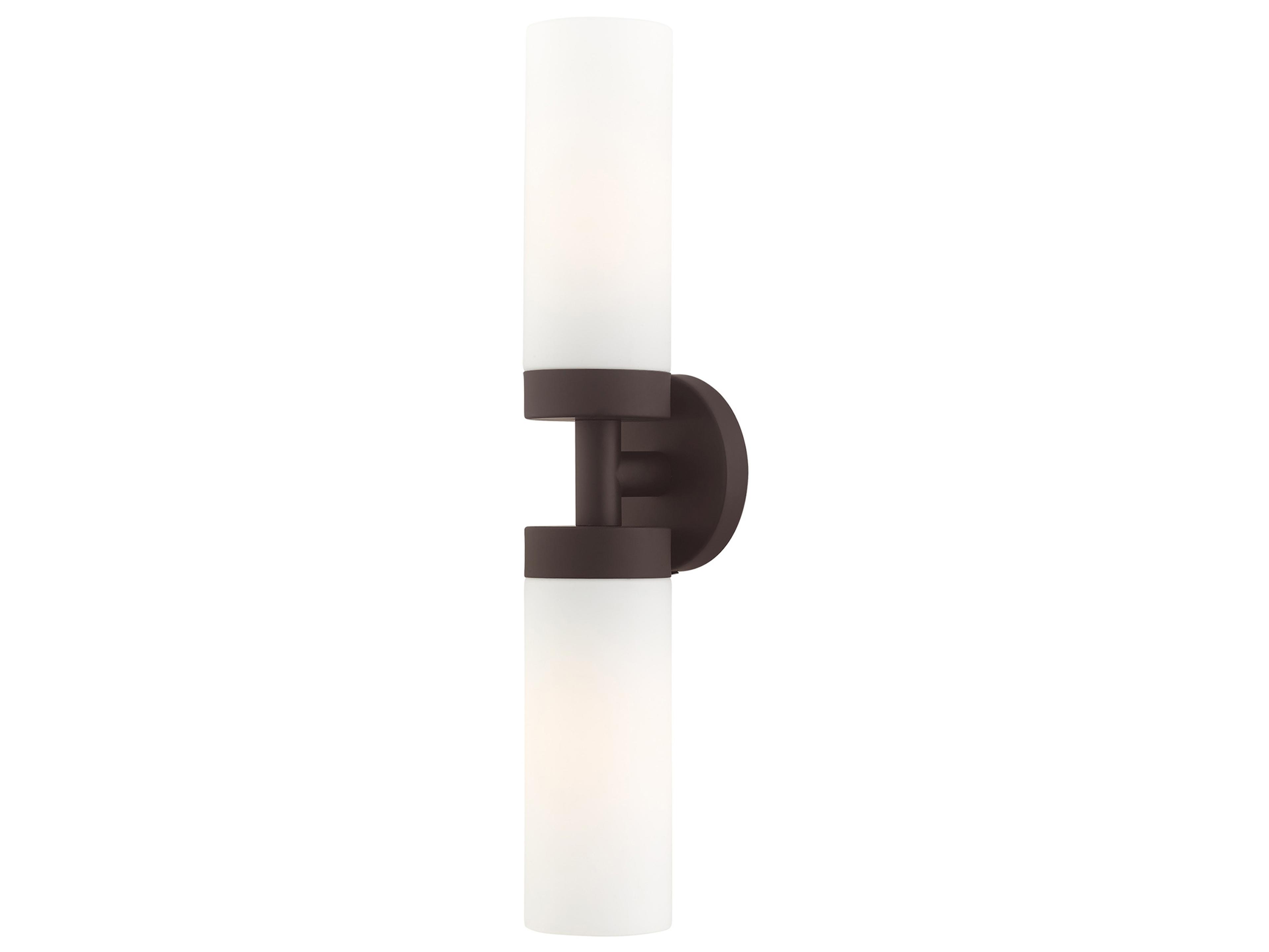 Livex Lighting Aero 2-Light Bronze White Glass Wall Sconce