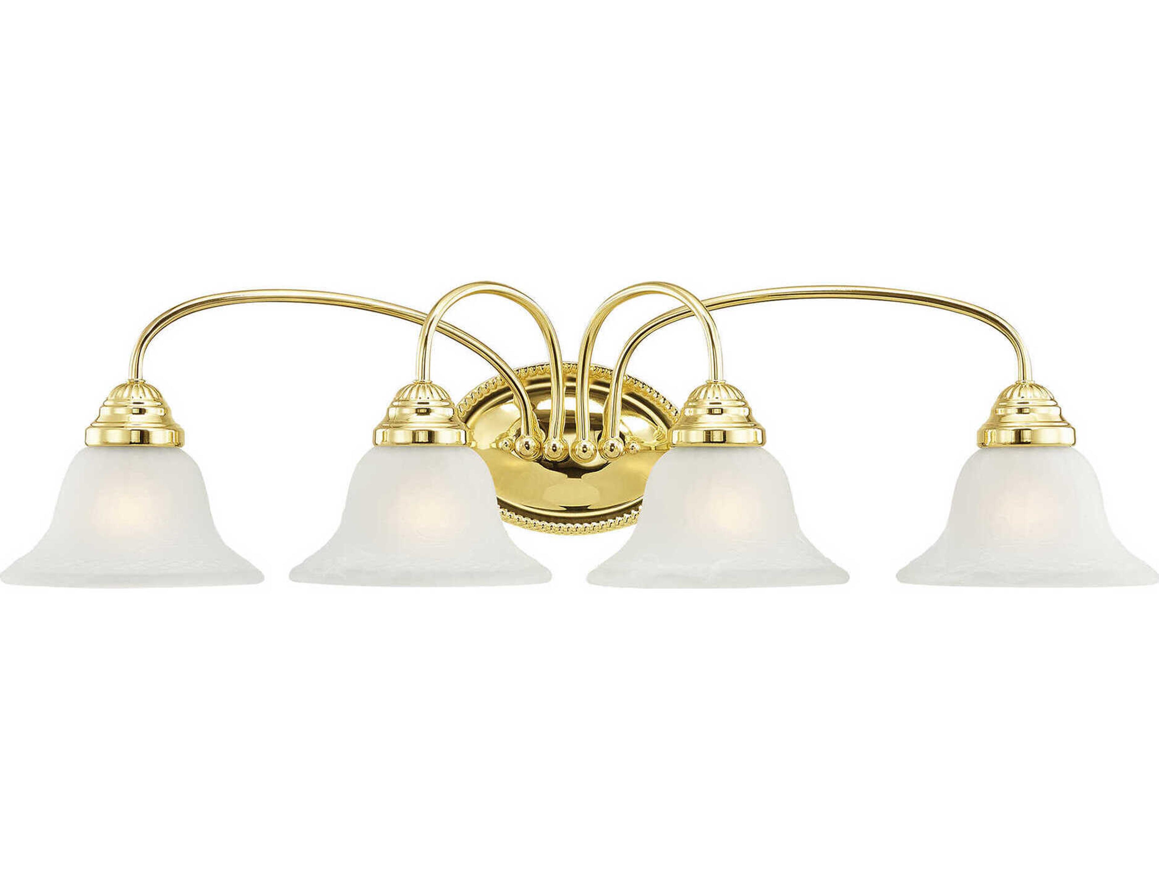Livex Lighting Edgemont 4-Light Polished Brass Glass Vanity Light