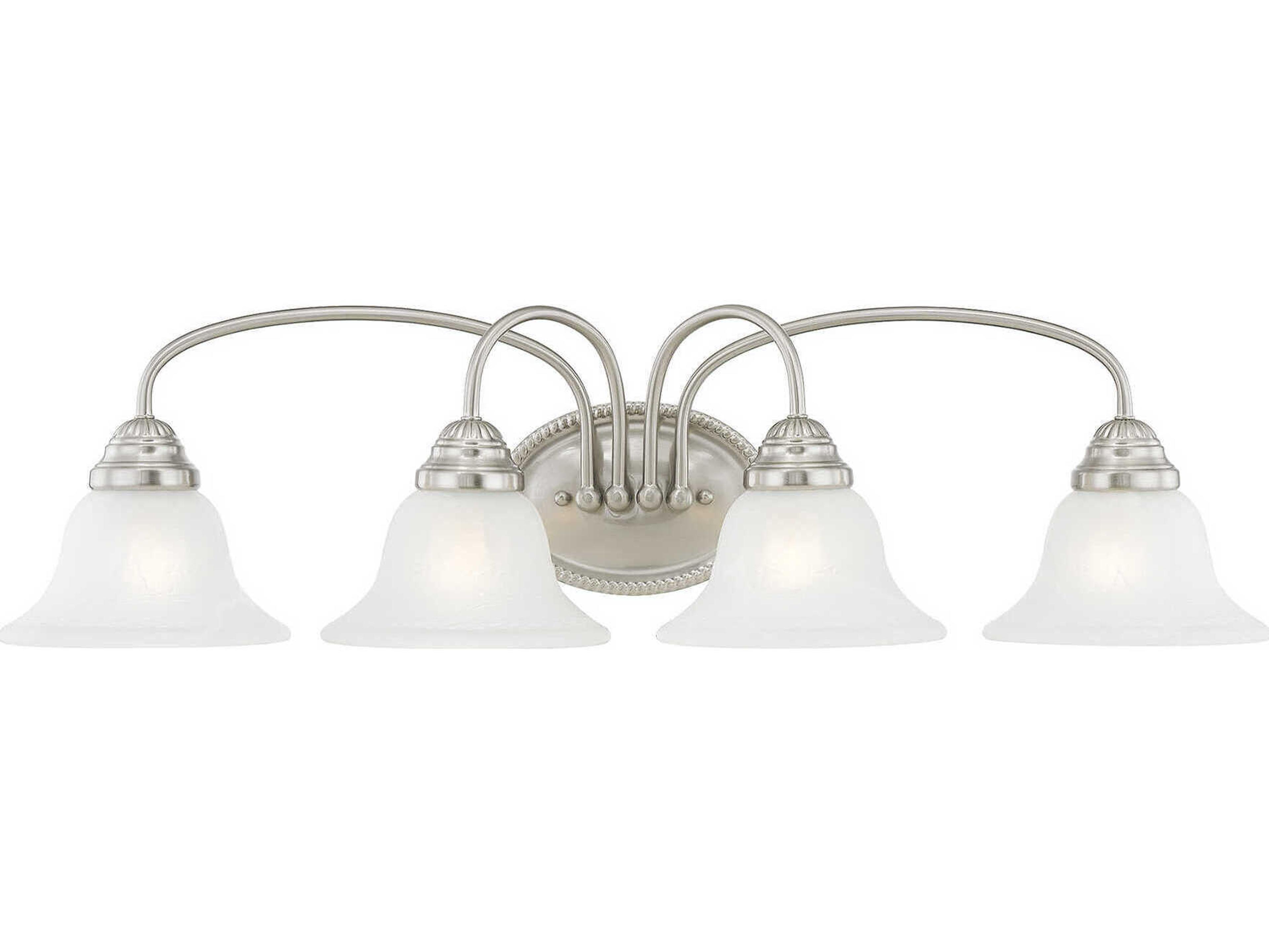 Livex Lighting Edgemont 4-Light Brushed Nickel Glass Vanity Light