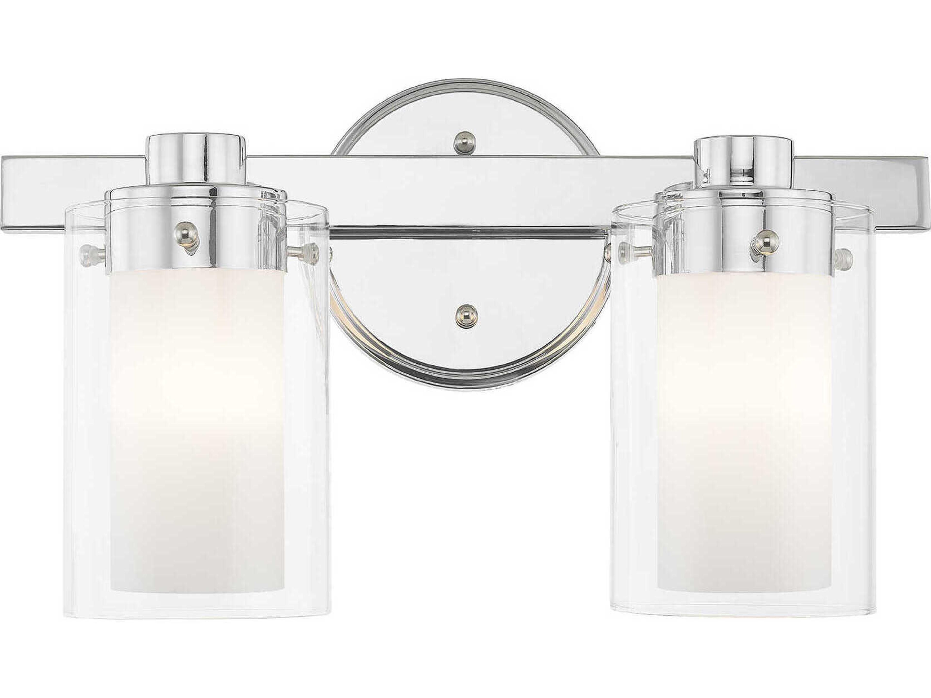 Livex Lighting Manhattan 2-Light Polished Chrome Glass Vanity Light