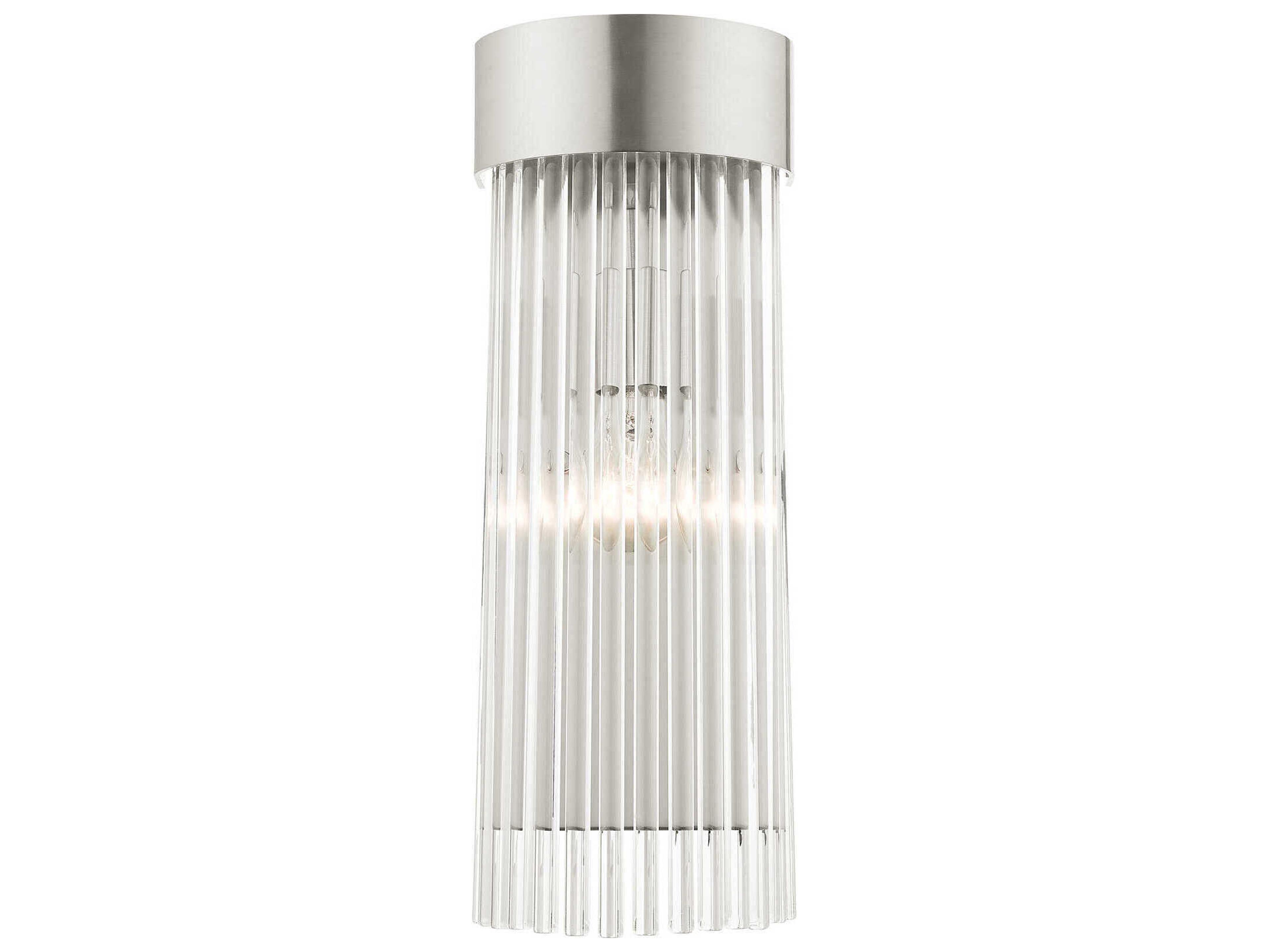 Livex Lighting Norwich 1-Light Brushed Nickel Crystal Wall Sconce