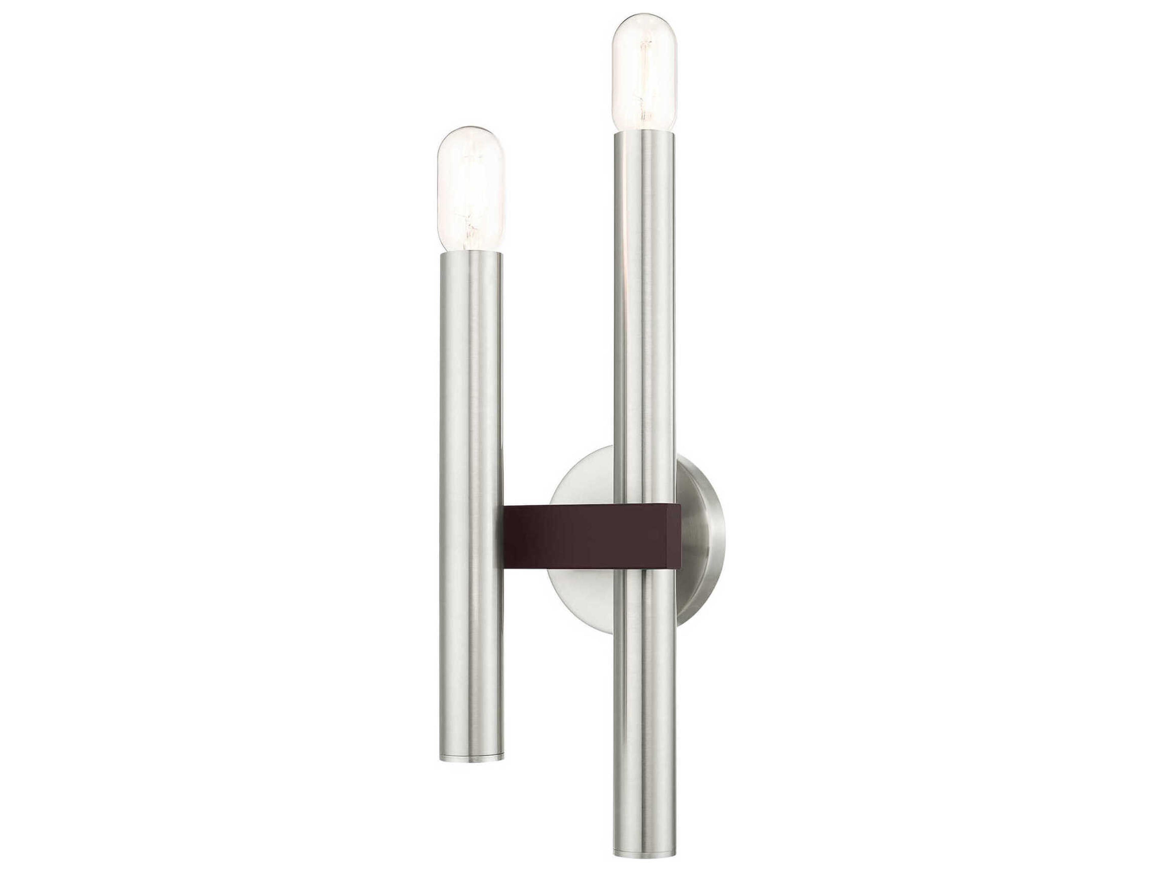 Livex Lighting Helsinki 2-Light Brushed Nickel Bronze Wall Sconce