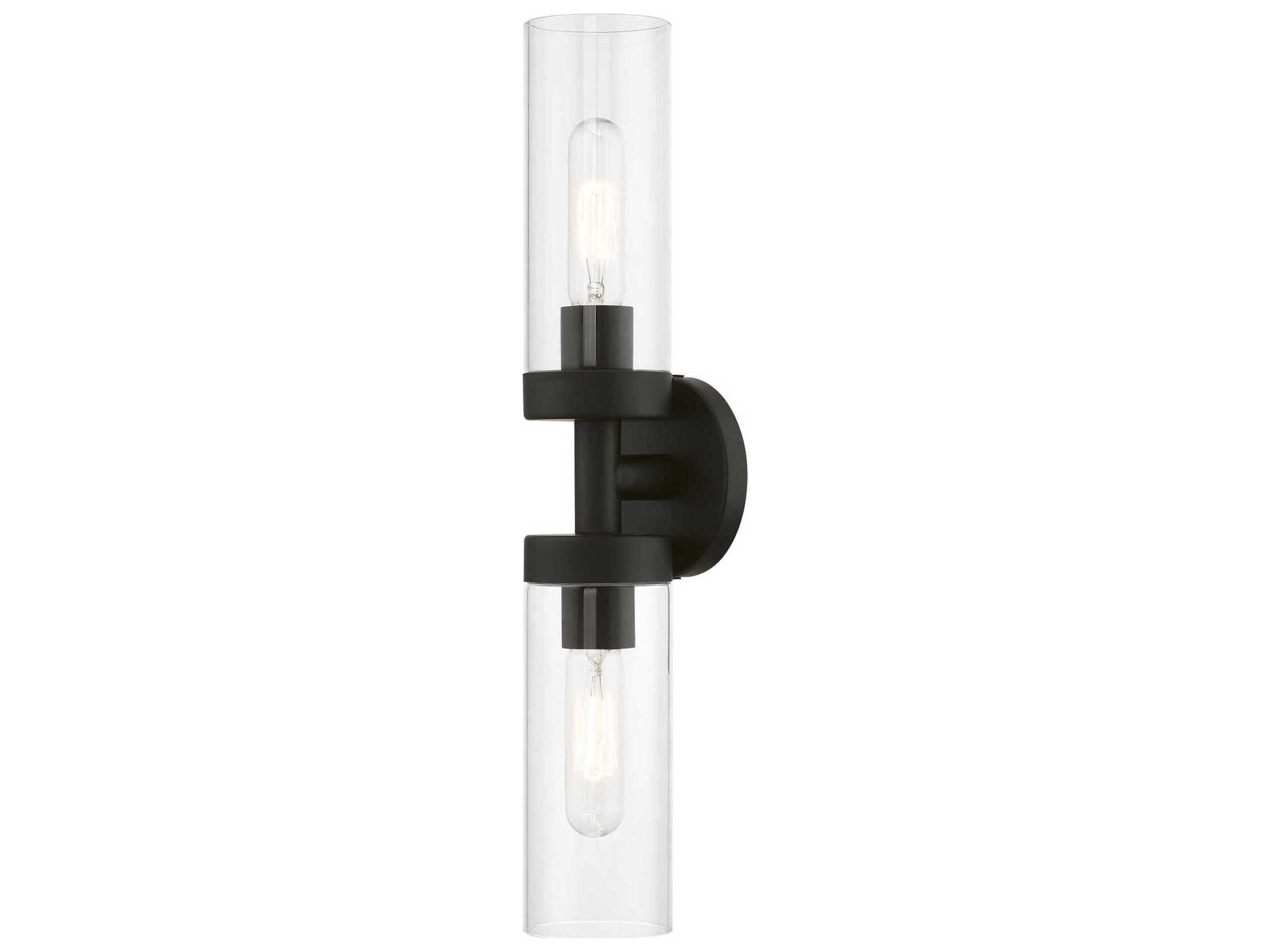 Livex Lighting Ludlow 2-Light Black Glass Vanity Light