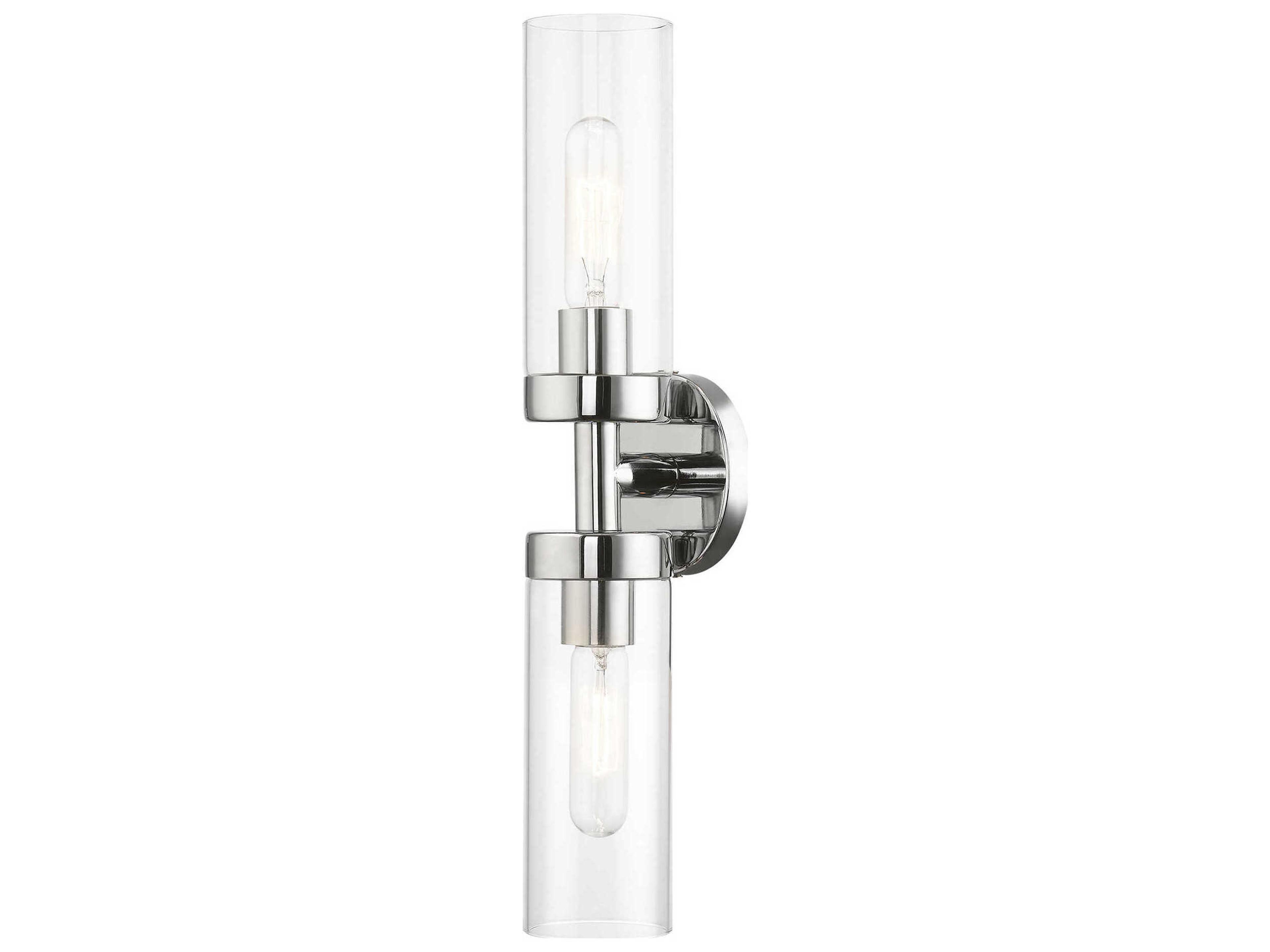 Livex Lighting Ludlow 2-Light Polished Chrome Glass Vanity Light