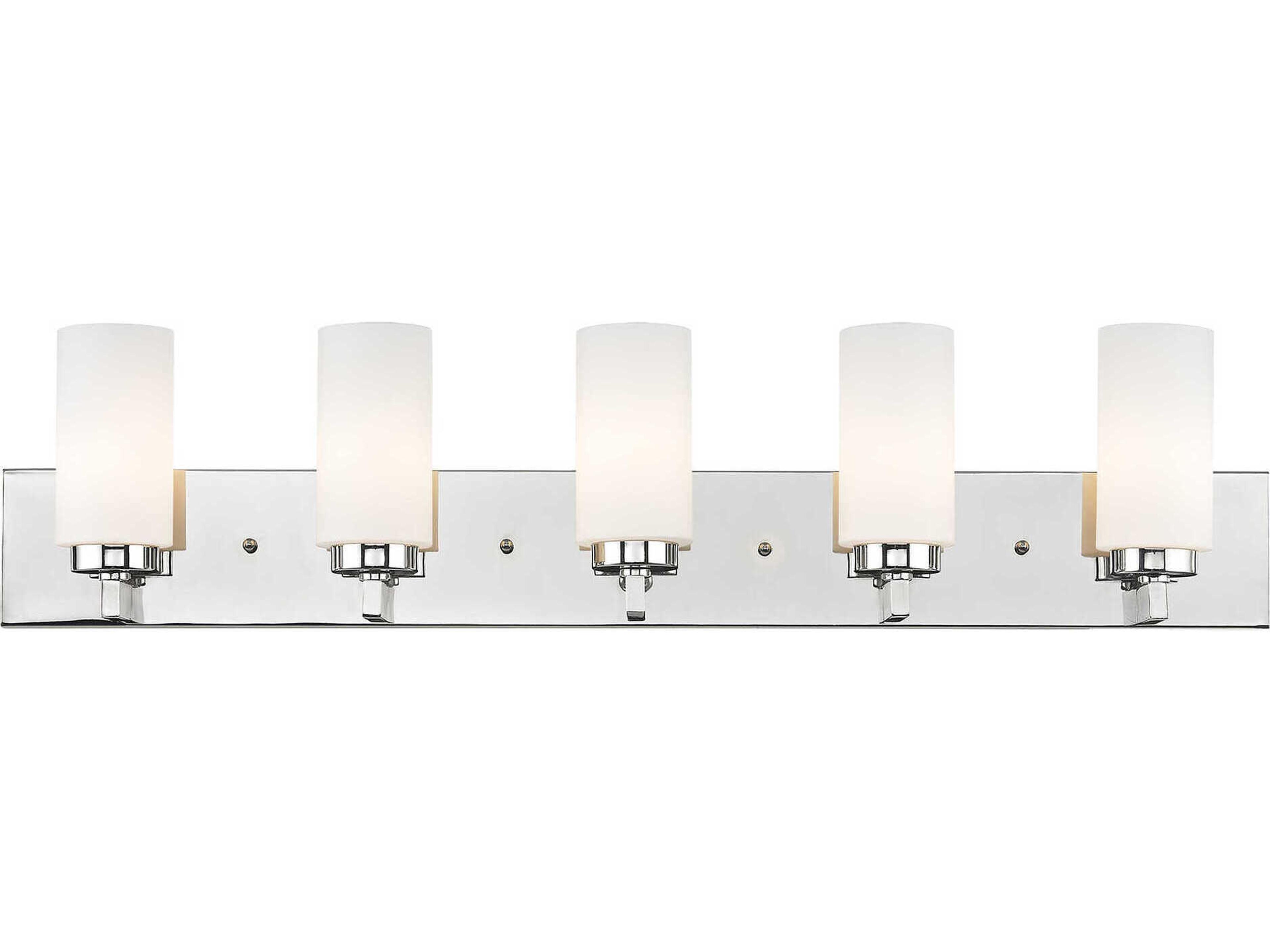 Livex Lighting West Lake 5-Light Polished Chrome Glass Vanity Light
