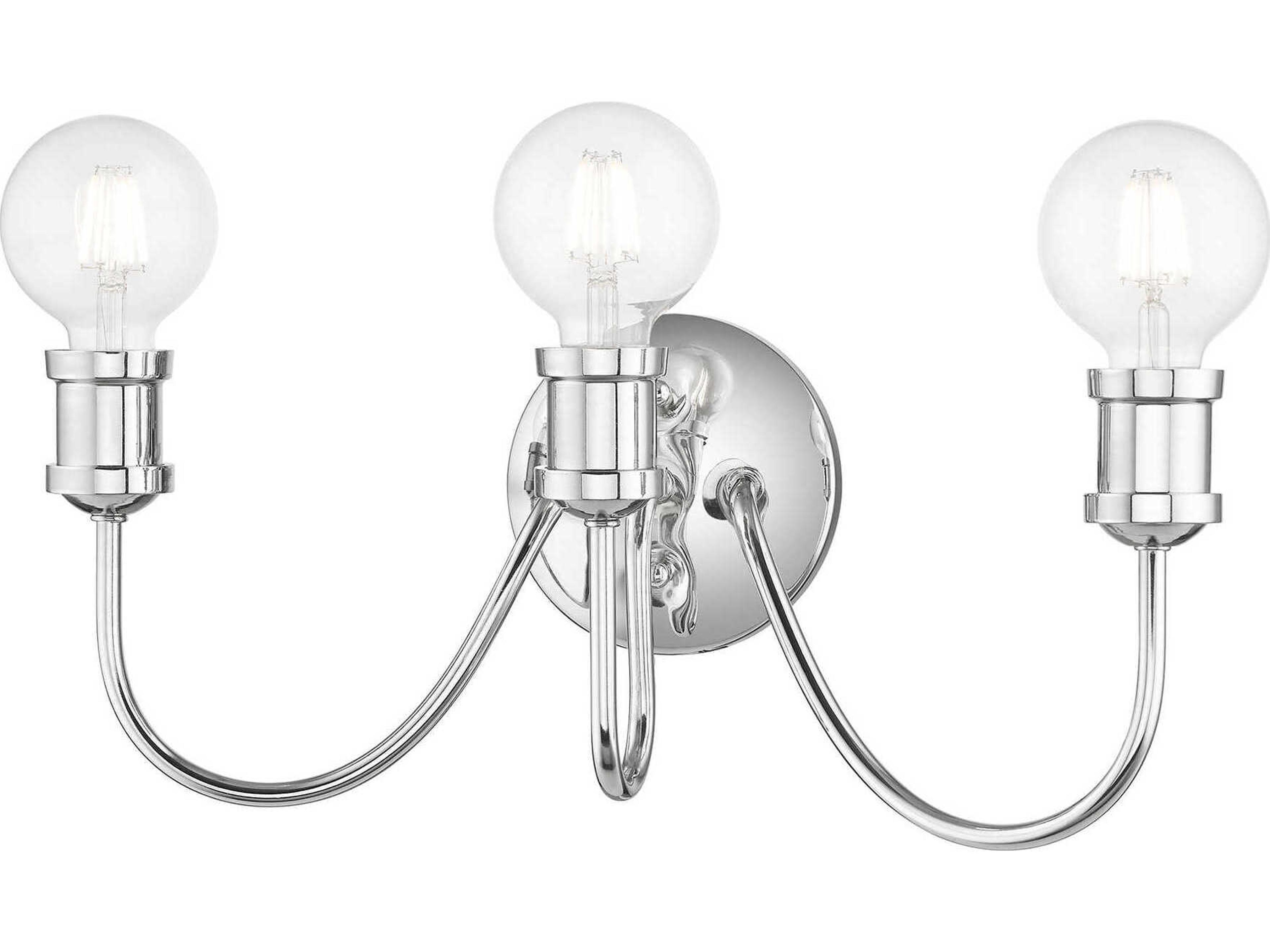 Livex Lighting Lansdale 3-Light Polished Chrome Vanity Light