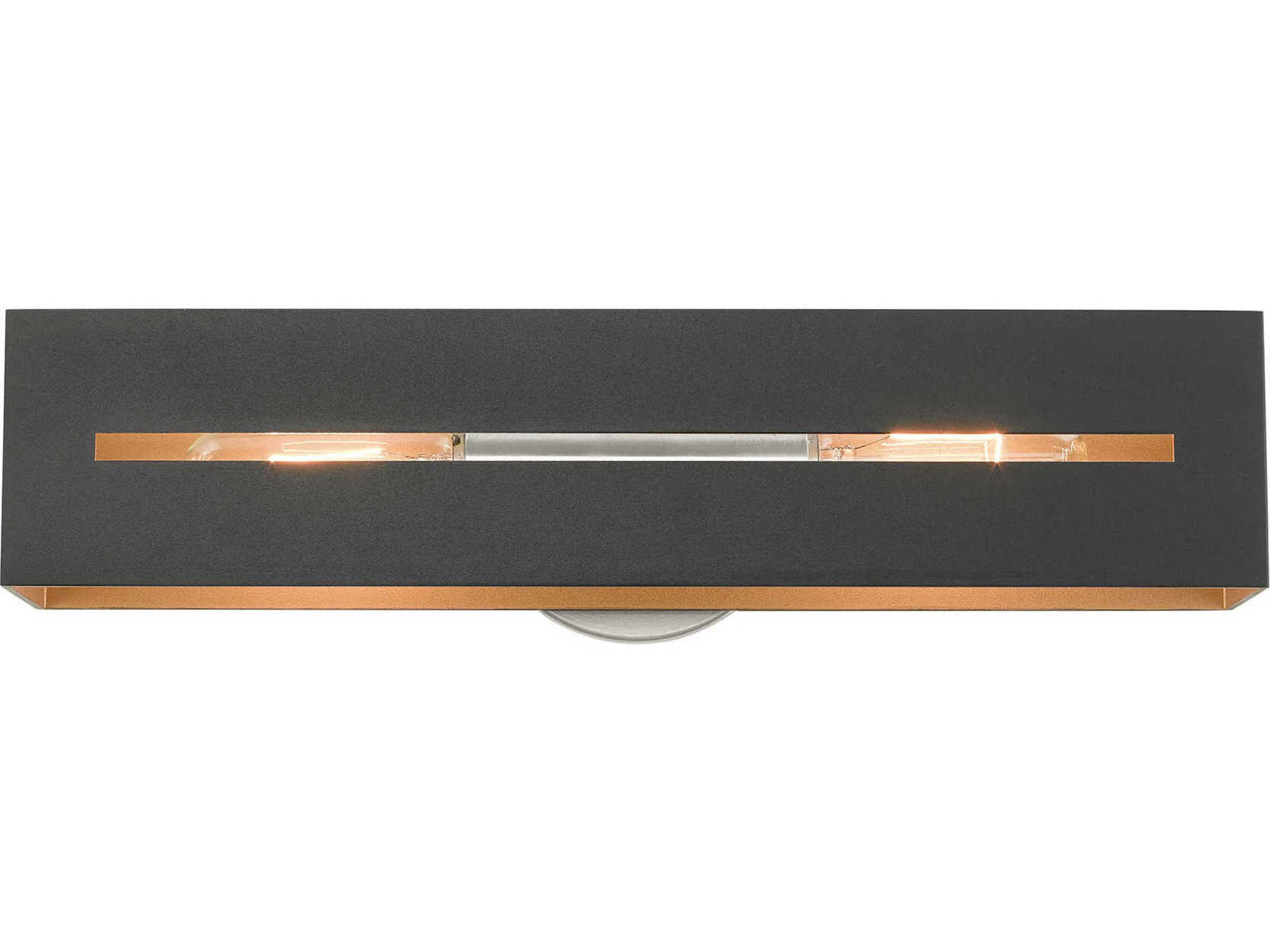Livex Lighting Soma 2-Light Textured Black Brushed Nickel Vanity Light