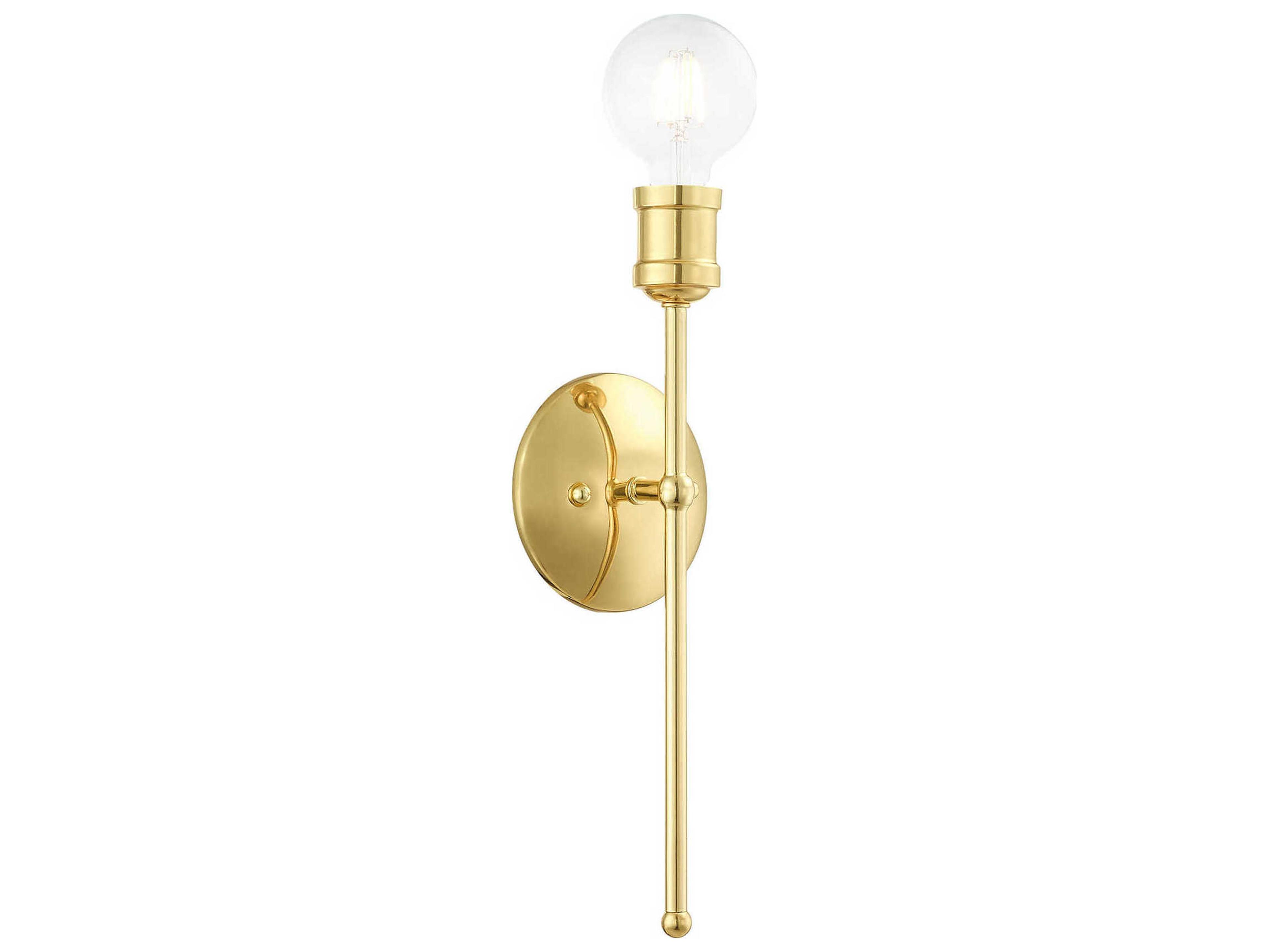 Livex Lighting Lansdale 1-Light Polished Brass Wall Sconce