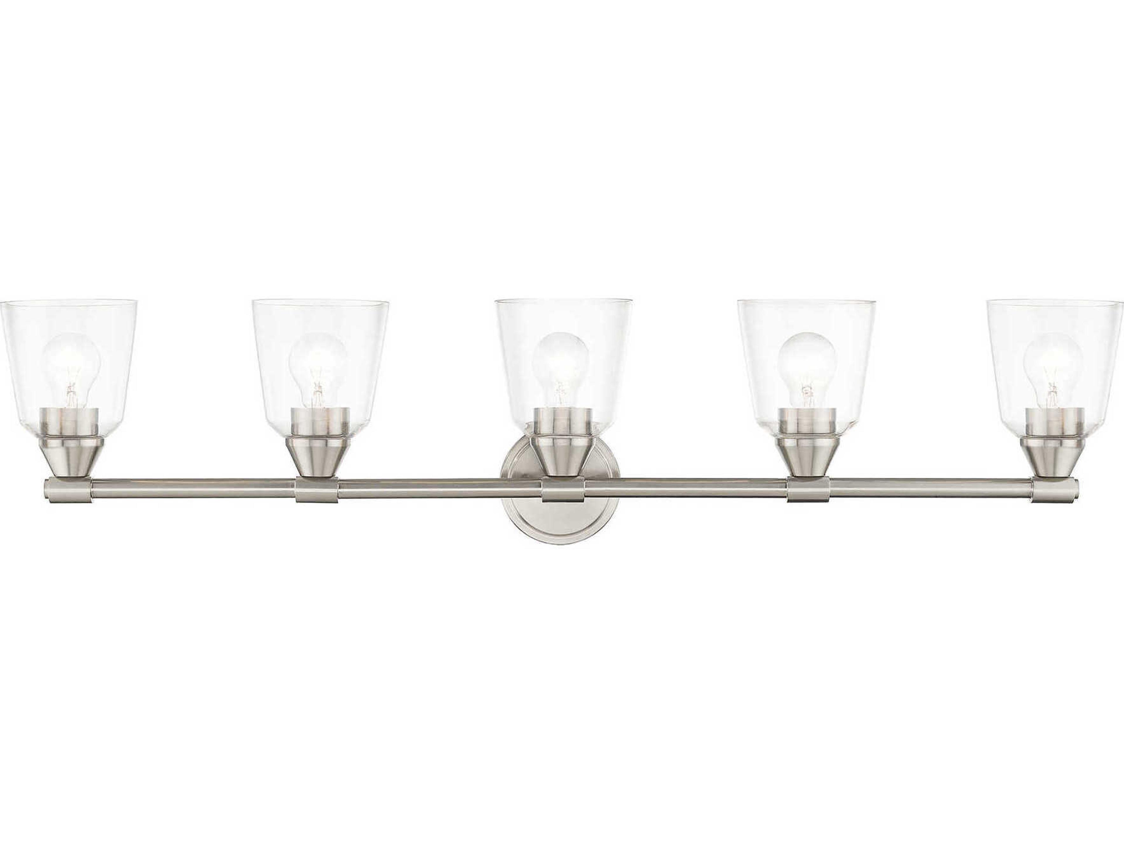 Livex Lighting Catania 5-Light Brushed Nickel Glass Vanity Light