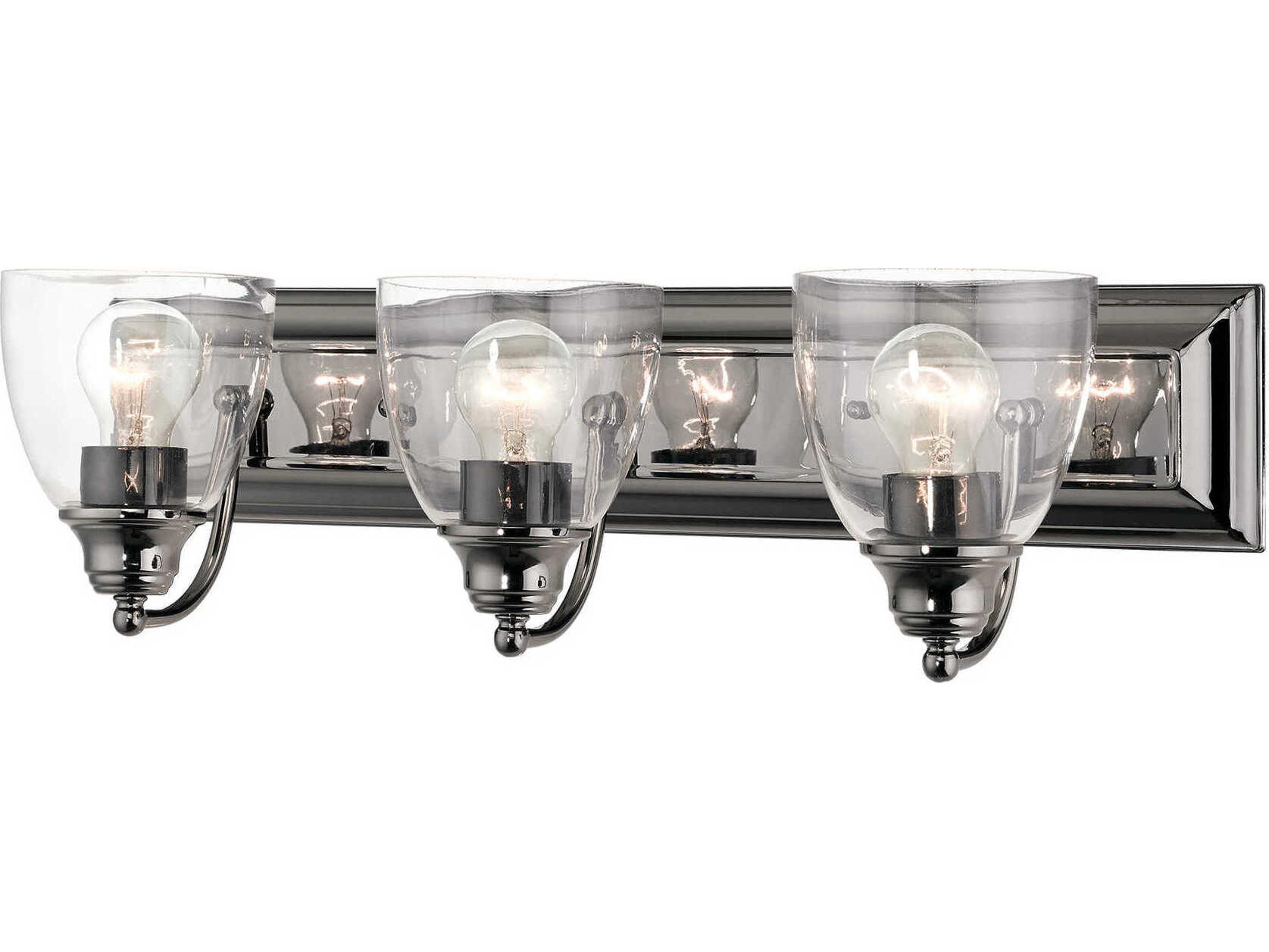 Livex Lighting Birmingham 3-Light Black Chrome Glass Vanity Light
