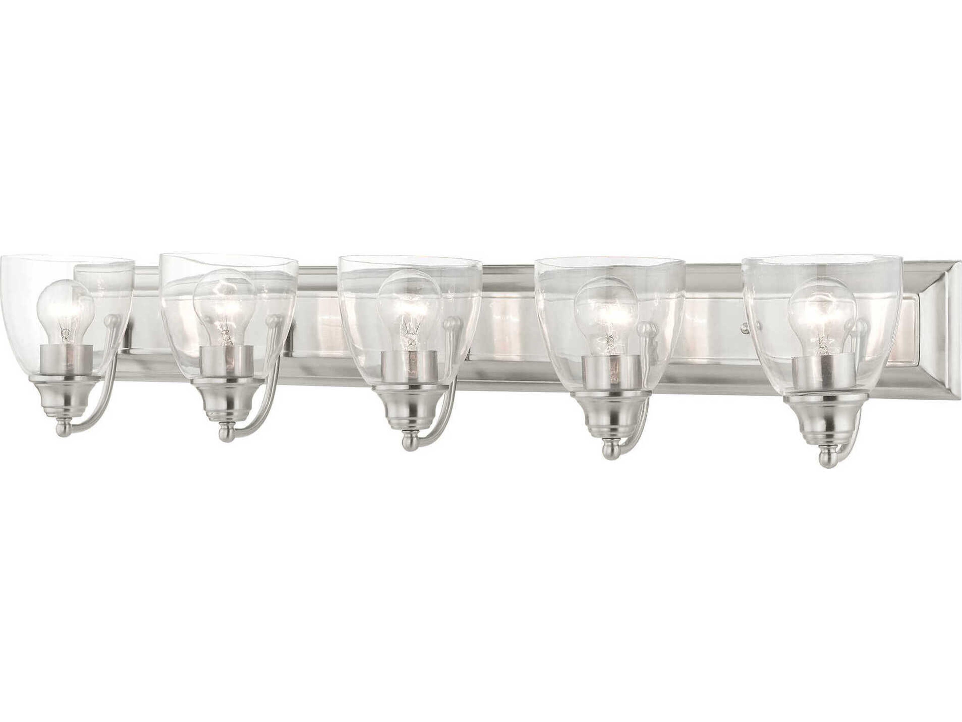 Livex Lighting Birmingham 5-Light Brushed Nickel Glass Vanity Light