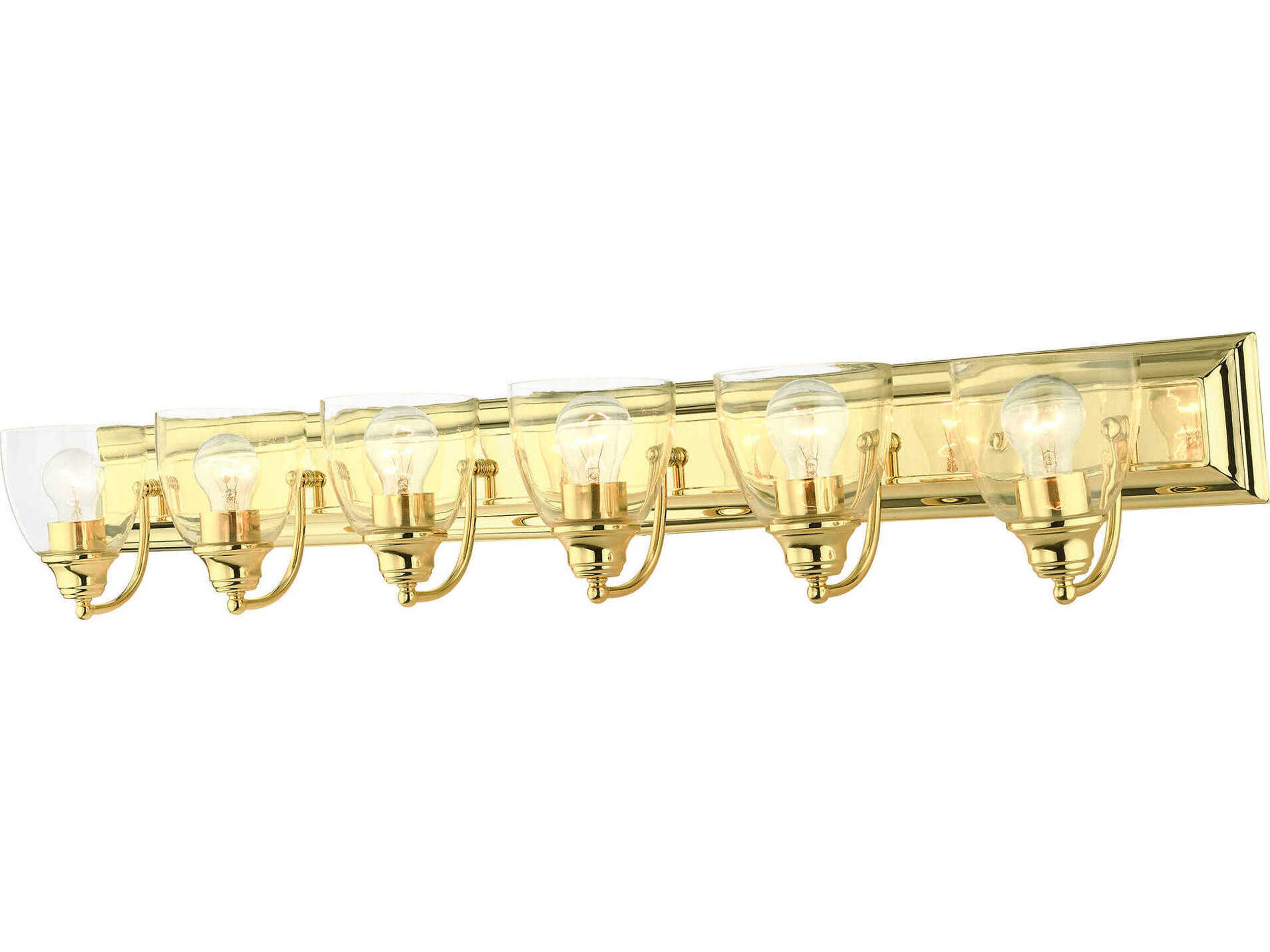 Livex Lighting Birmingham 6-Light Polished Brass Clear Glass Vanity Light
