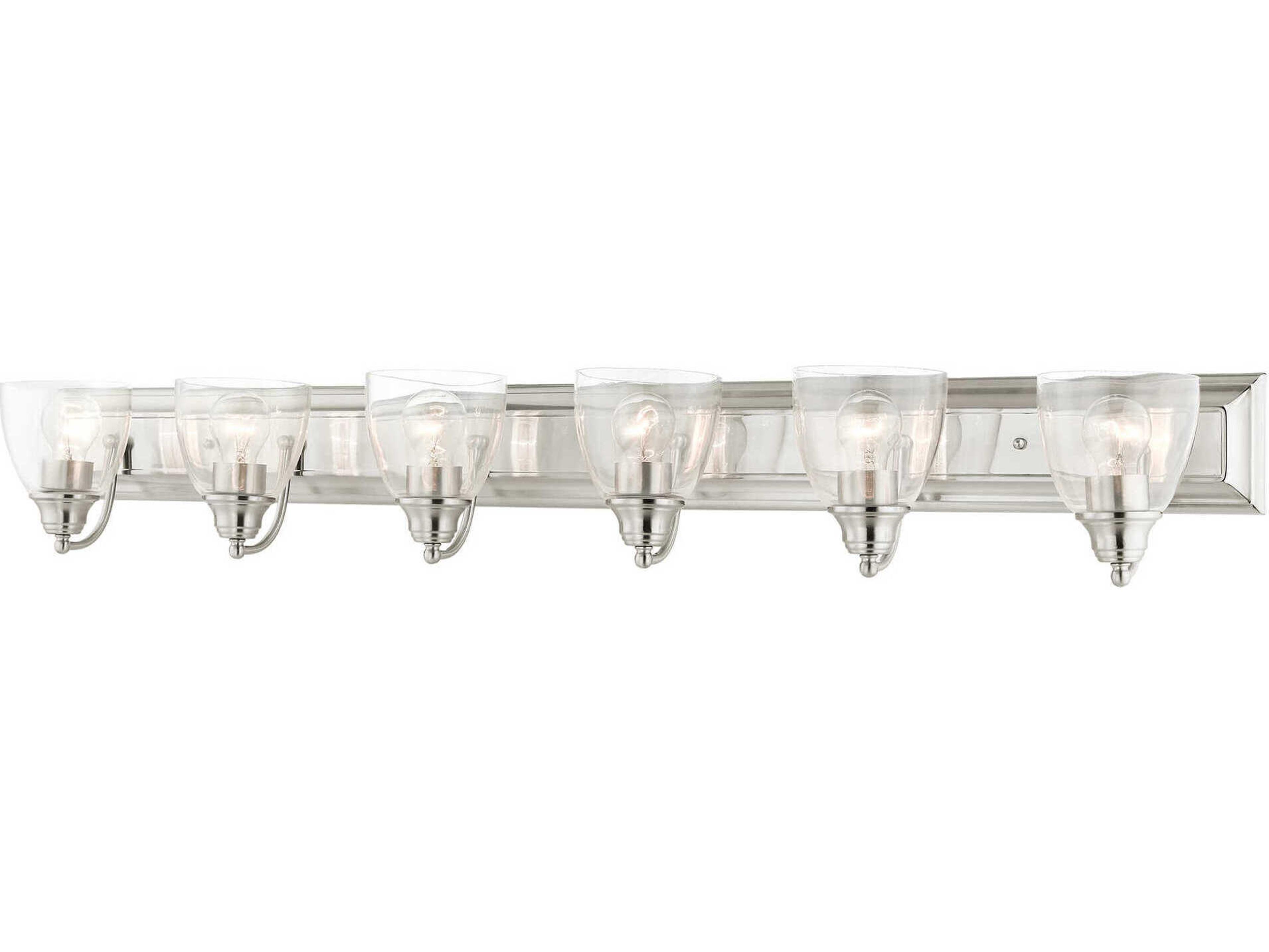 Livex Lighting Birmingham 6-Light Brushed Nickel Clear Glass Vanity Light