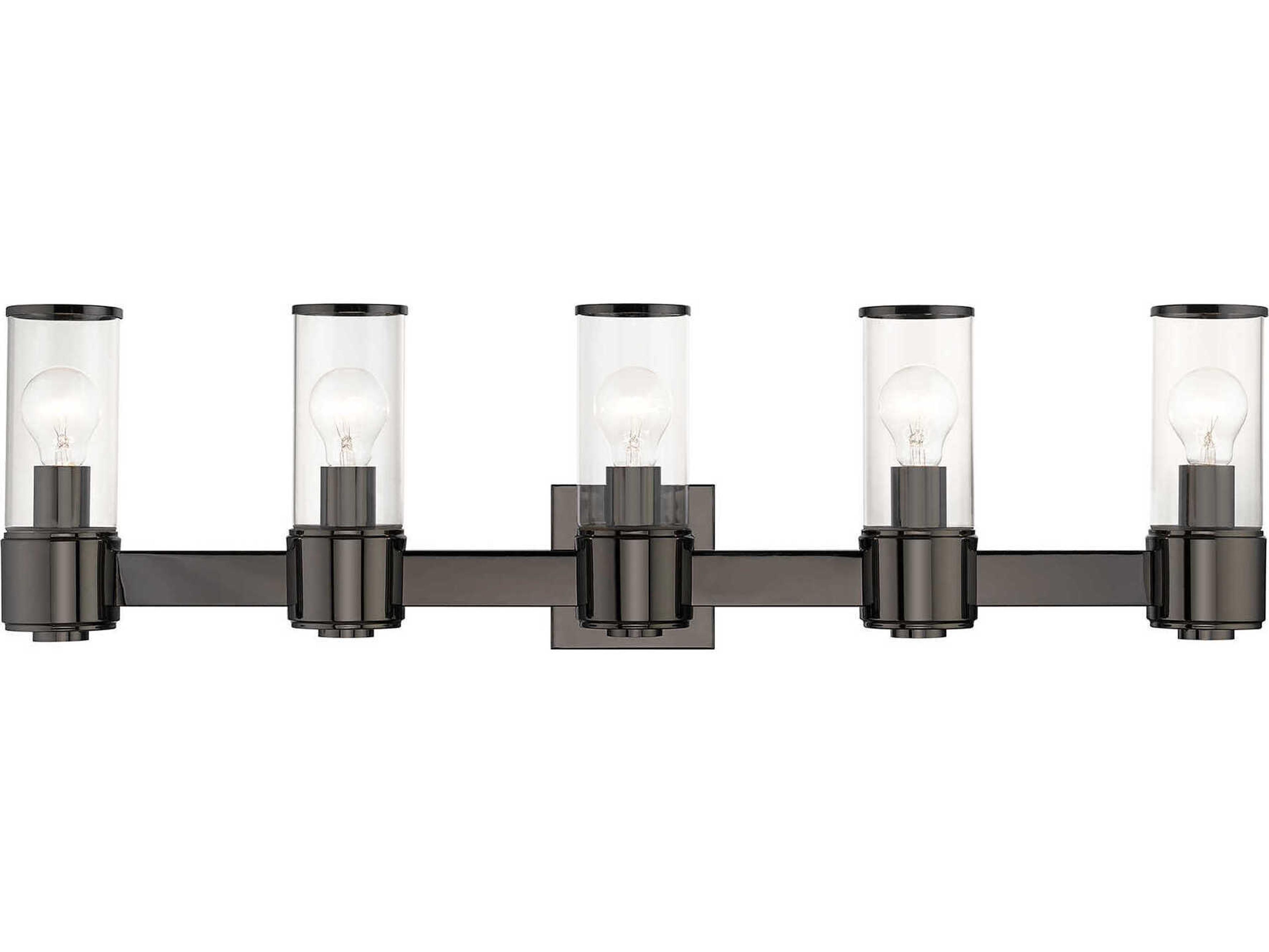 Livex Lighting Quincy 5-Light Black Chrome Glass Vanity Light