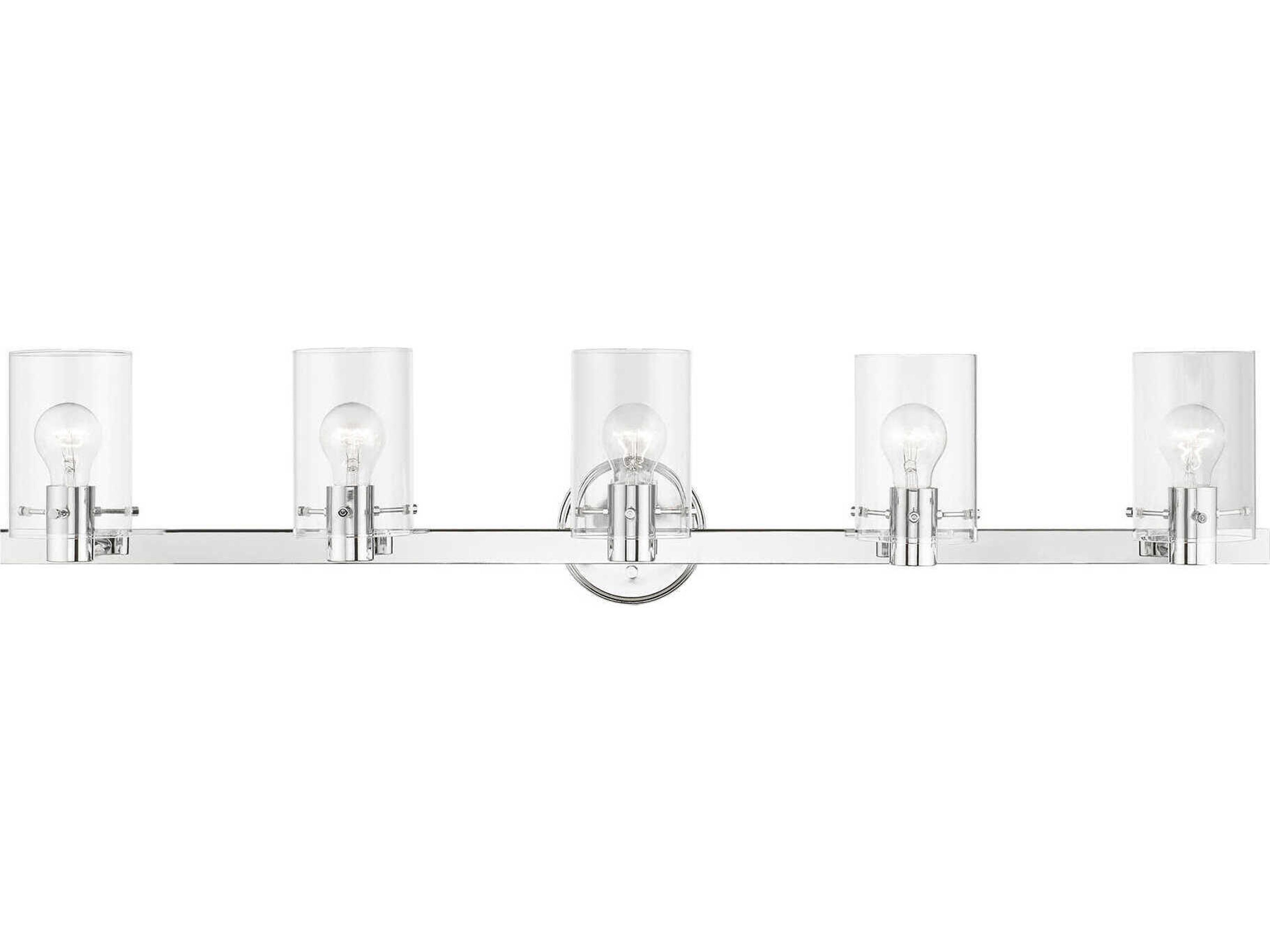 Livex Lighting Munich 5-Light Polished Chrome Glass Vanity Light