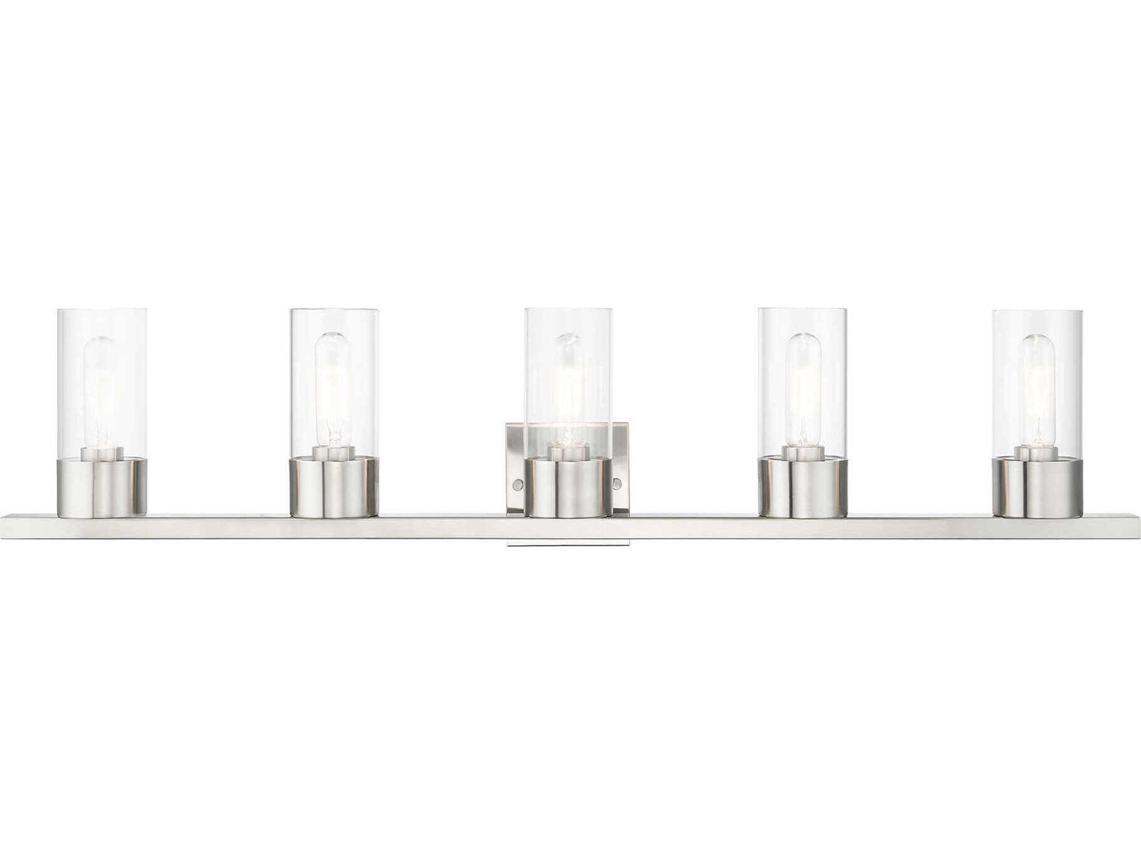 Livex Lighting Carson 5-Light Brushed Nickel Glass Vanity Light