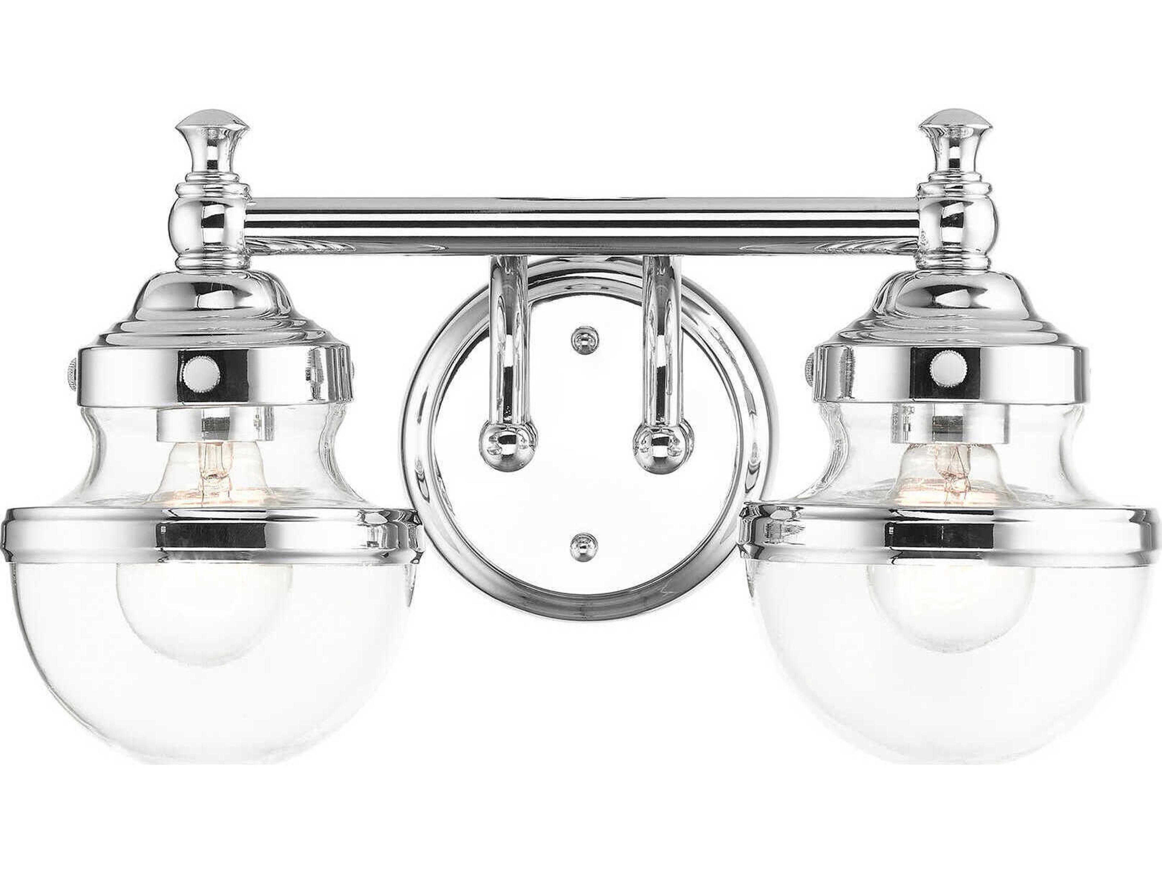Livex Lighting Oldwick 2-Light Polished Chrome Glass Vanity Light