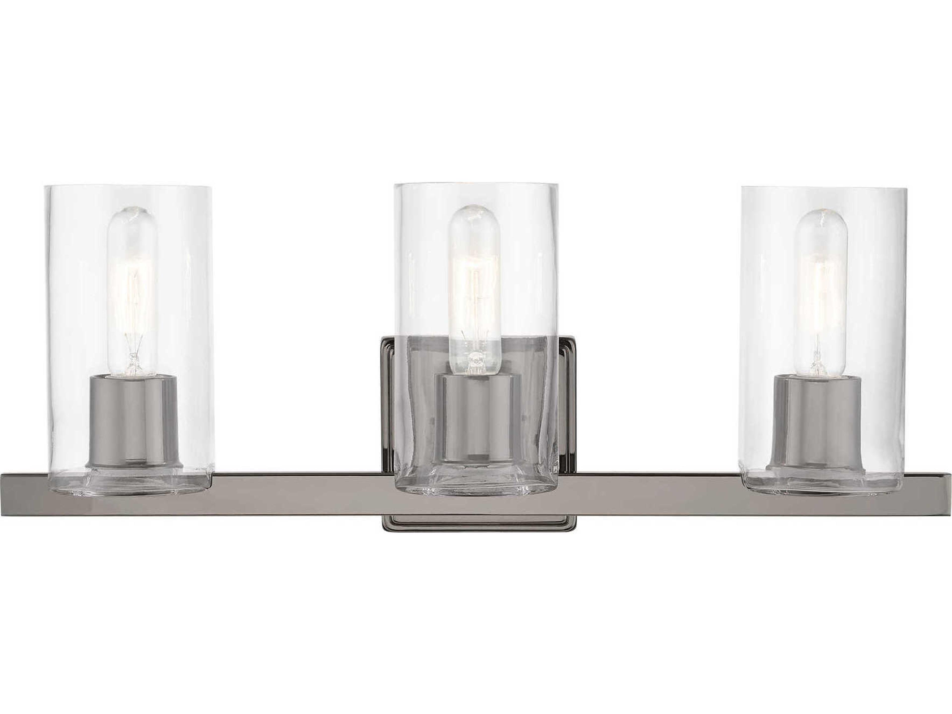 Livex Lighting Clarion 3-Light Black Chrome Glass Vanity Light
