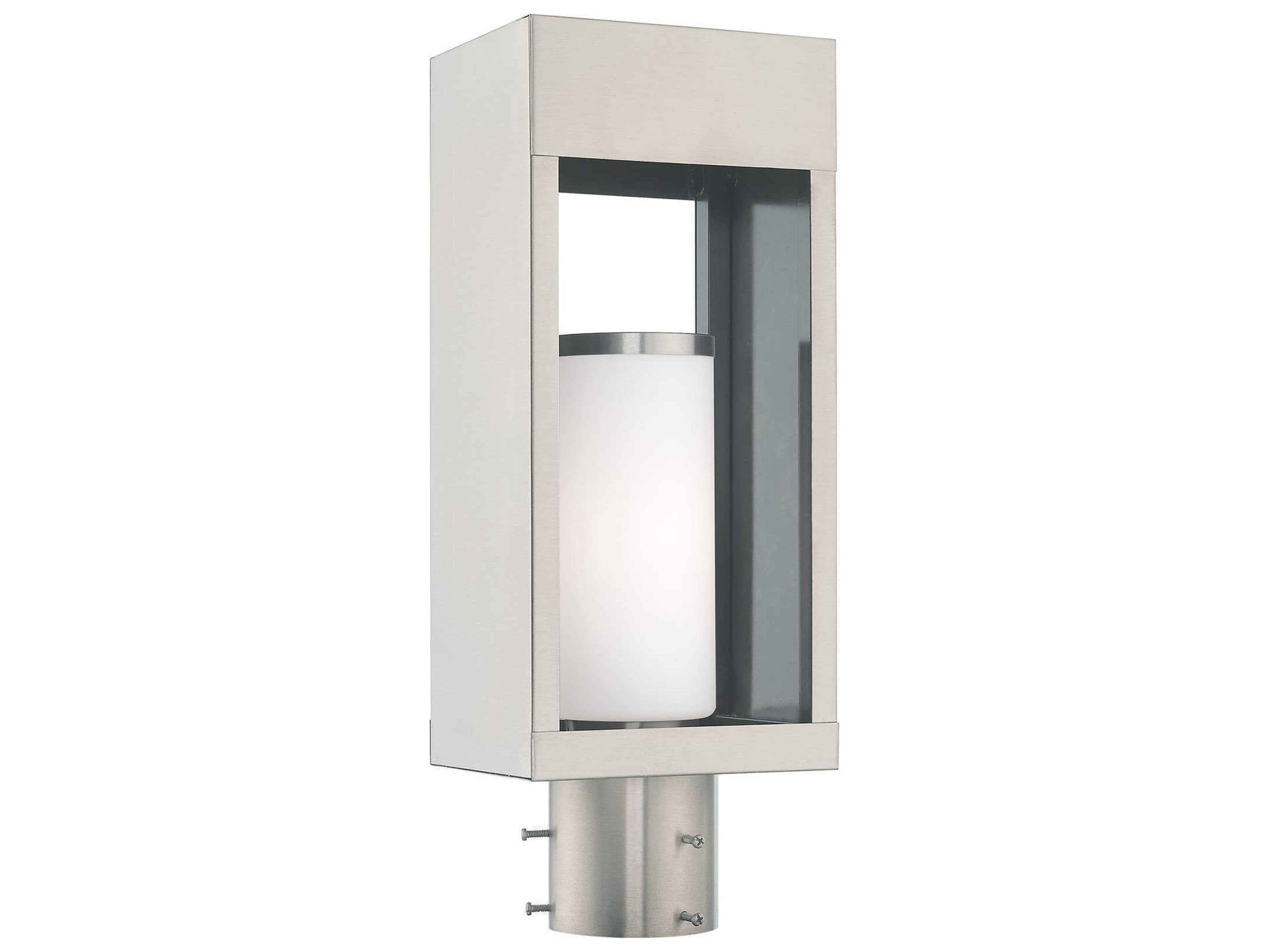 Livex Lighting Bleecker Brushed Nickel 1-light Outdoor Post Light