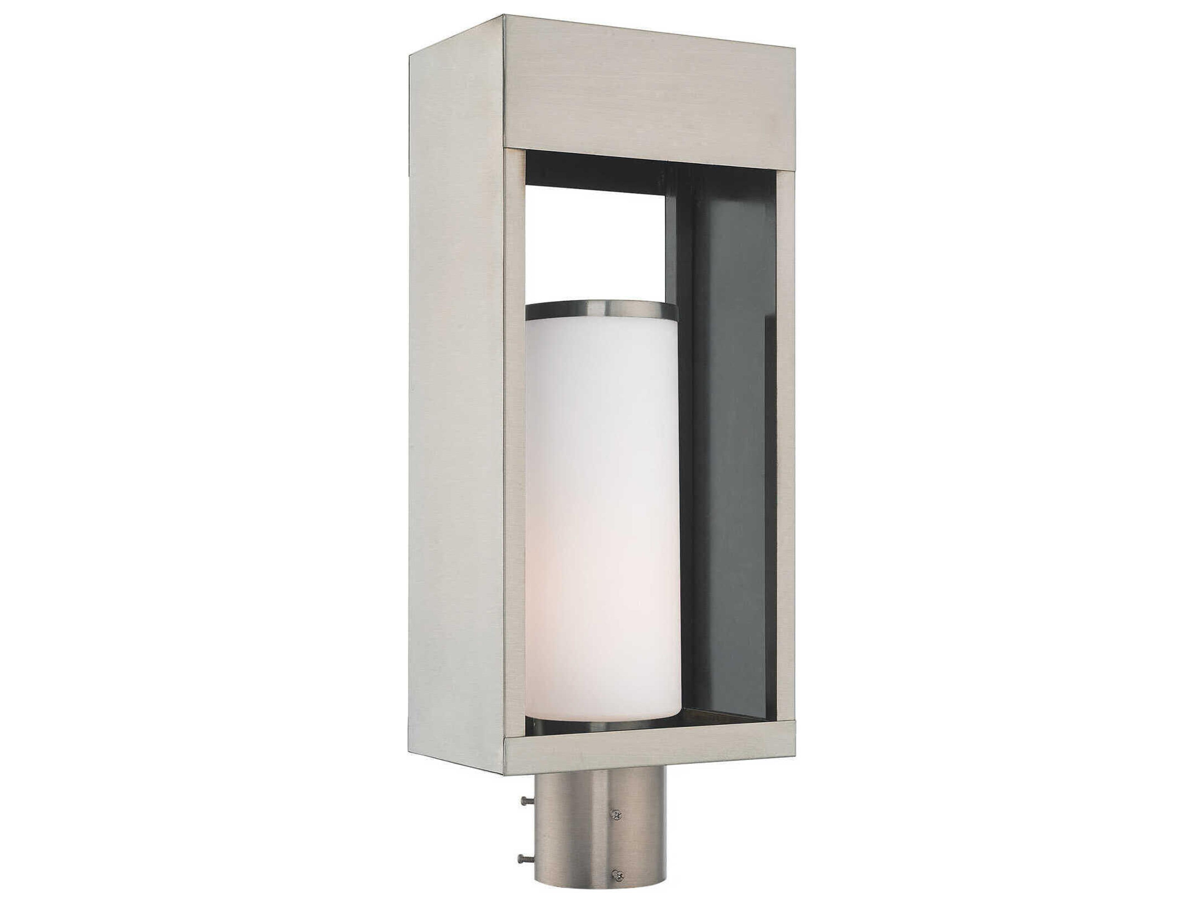 Livex Lighting Bleecker Brushed Nickel 1-light Outdoor Post Light