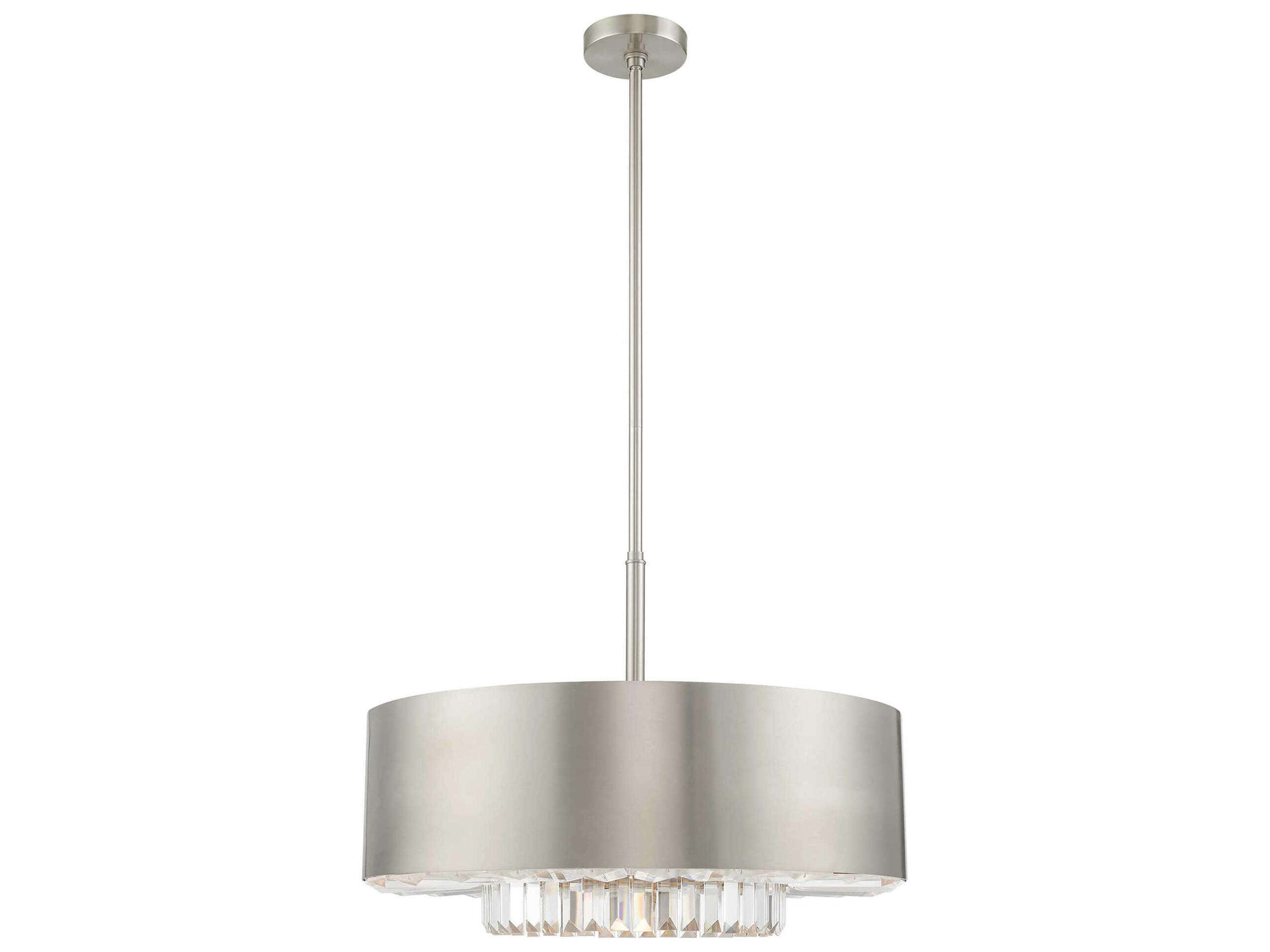 Livex Lighting Madison 6-Light Nickel Crystal Drum Pendant