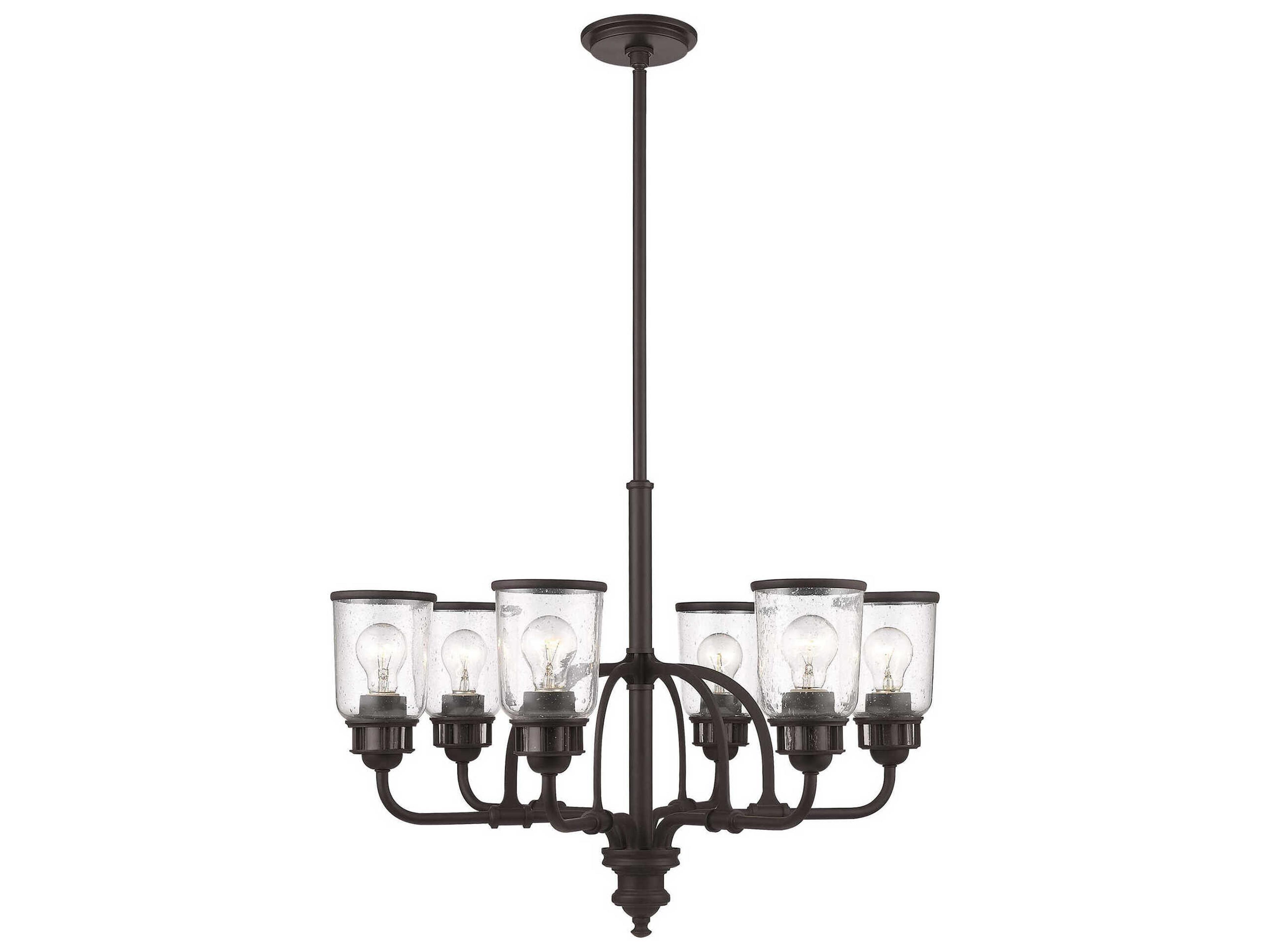 Livex Lighting Lawrenceville 6-Light Bronze Clear Glass Bell Chandelier