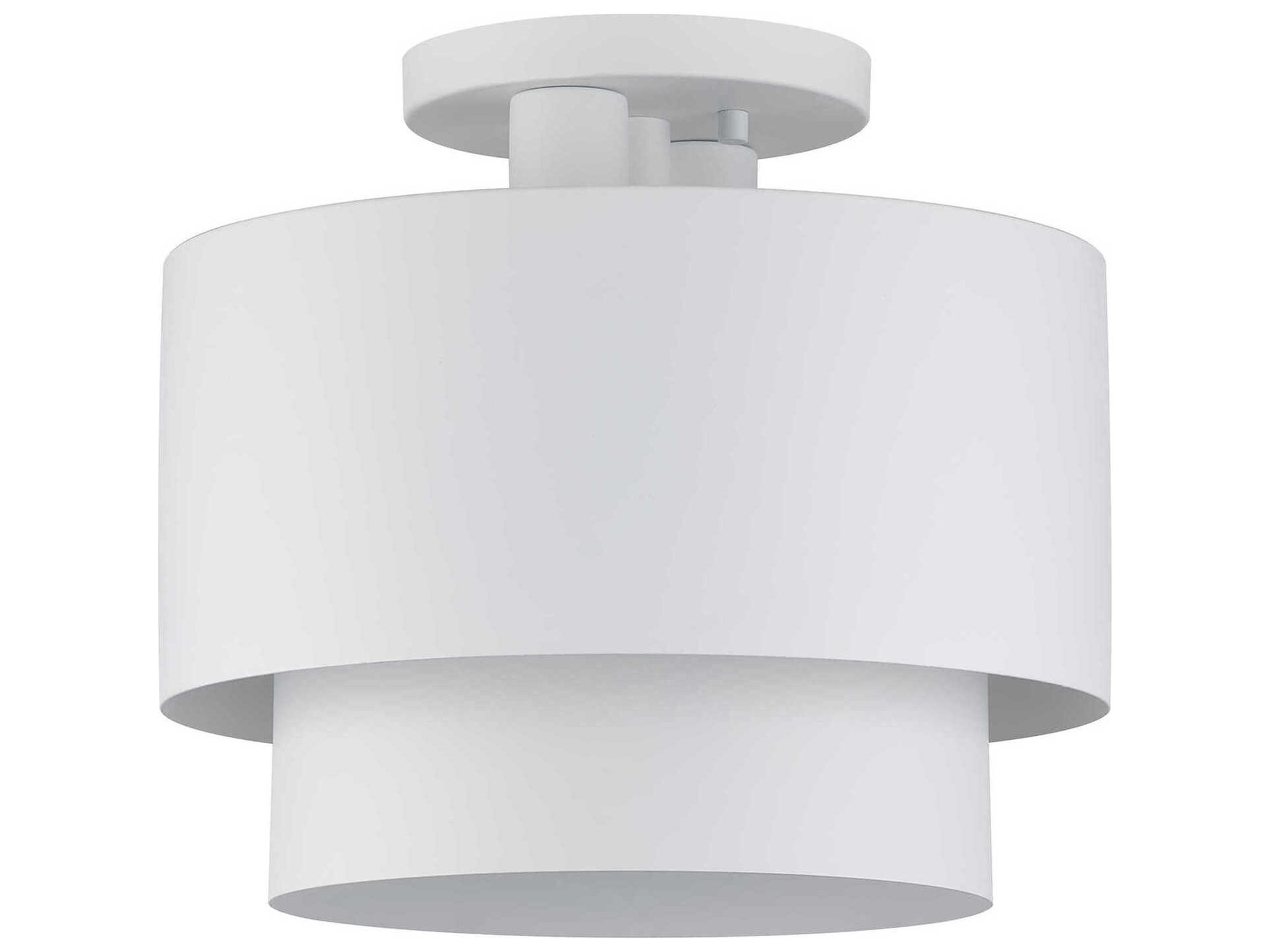 Livex Lighting Zolana 2-Light White Bowl Semi Flush Mount