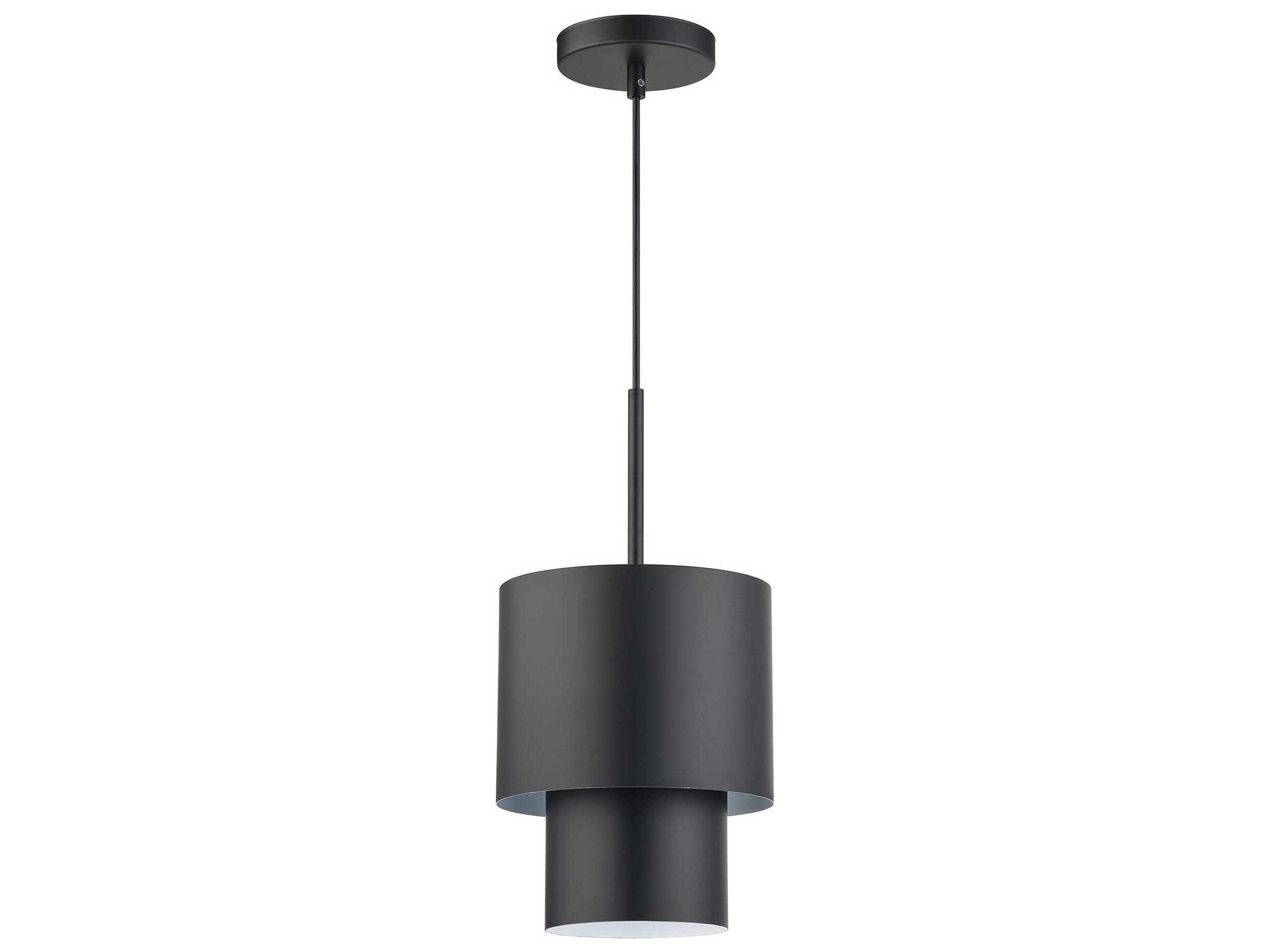 Livex Lighting Zolana 1-Light Black Drum Mini Pendant