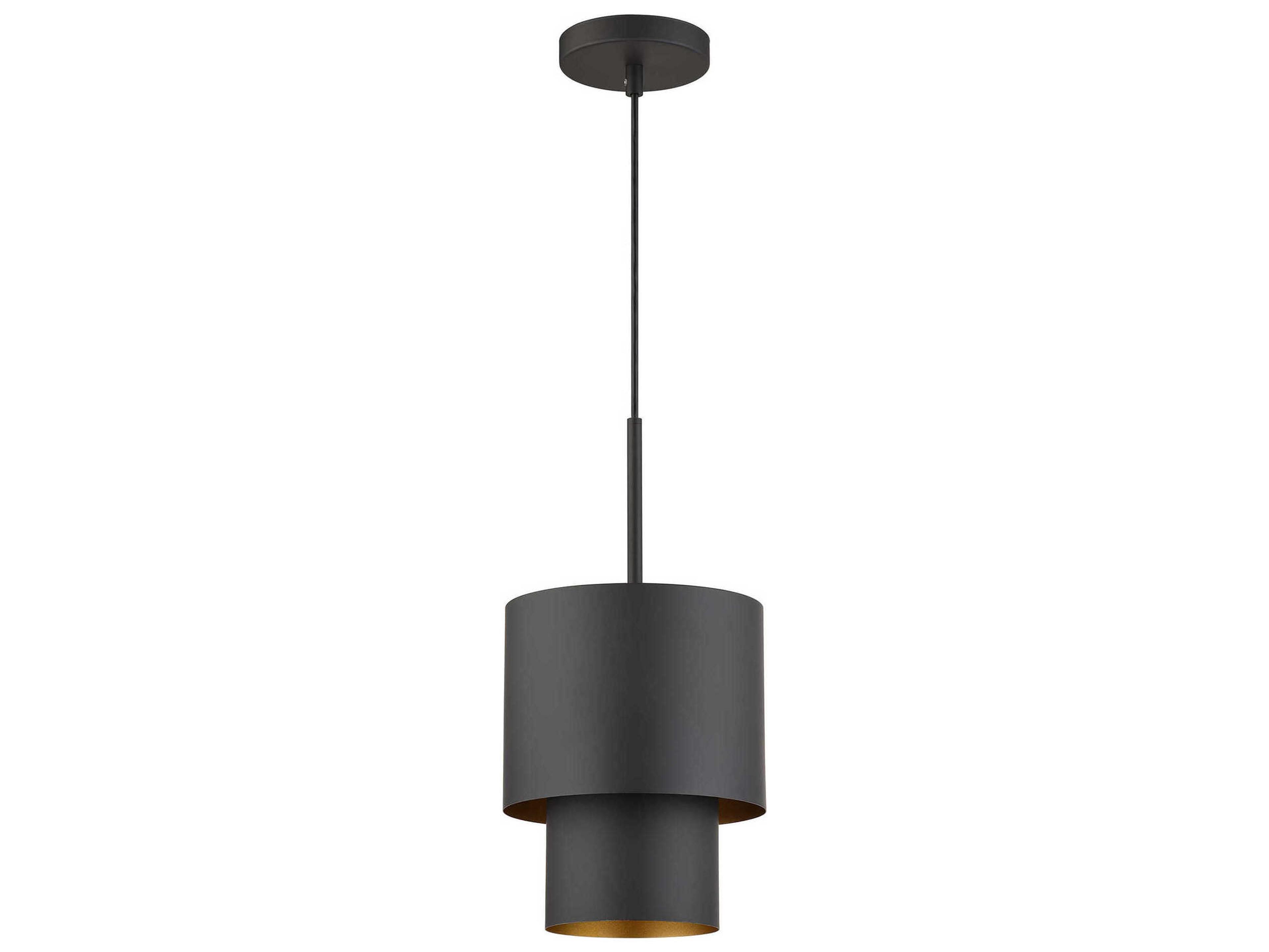 Livex Lighting Zolana 1-Light Bronze Black Drum Mini Pendant