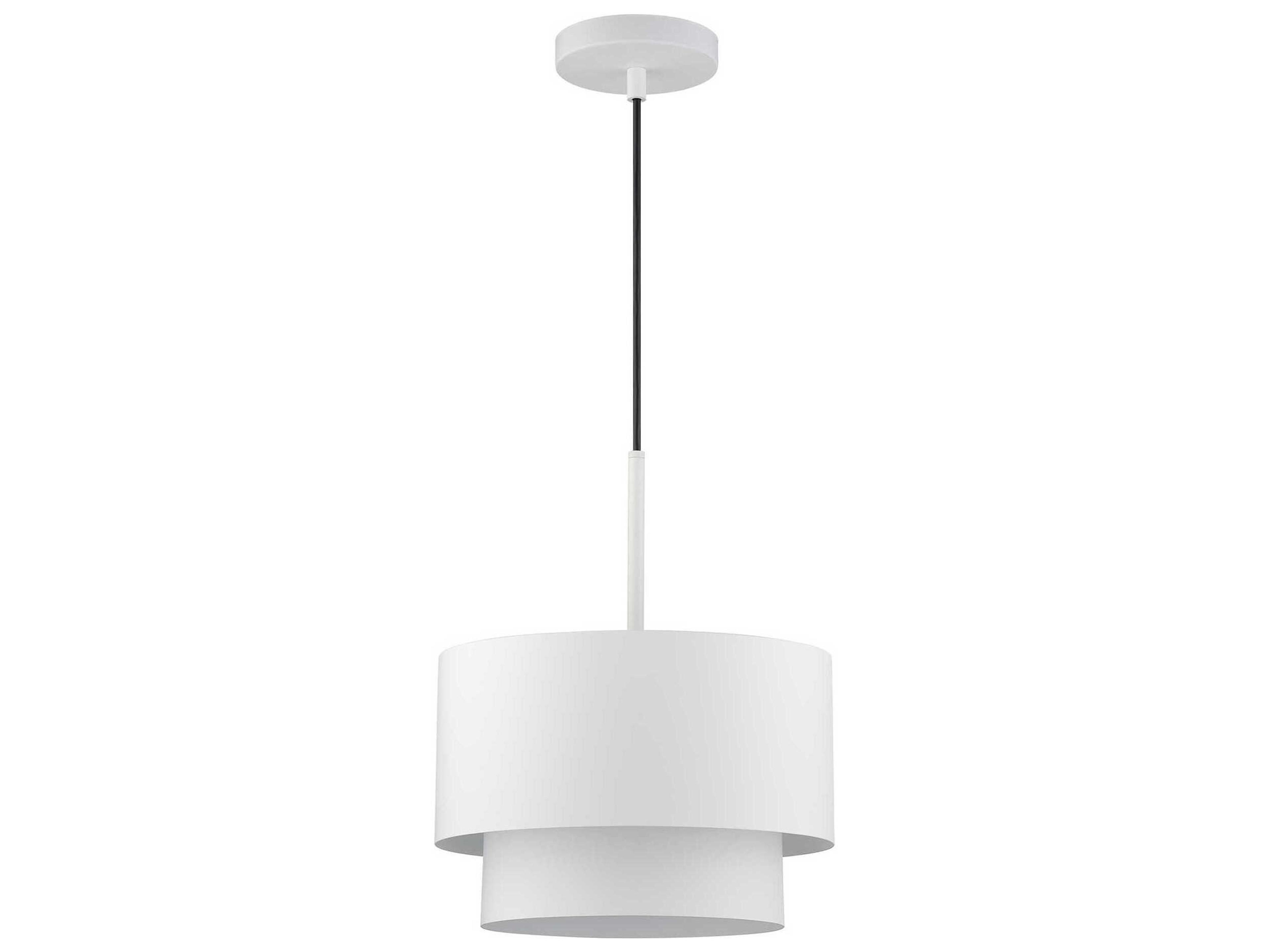 Livex Lighting Zolana 1-Light White Drum Mini Pendant