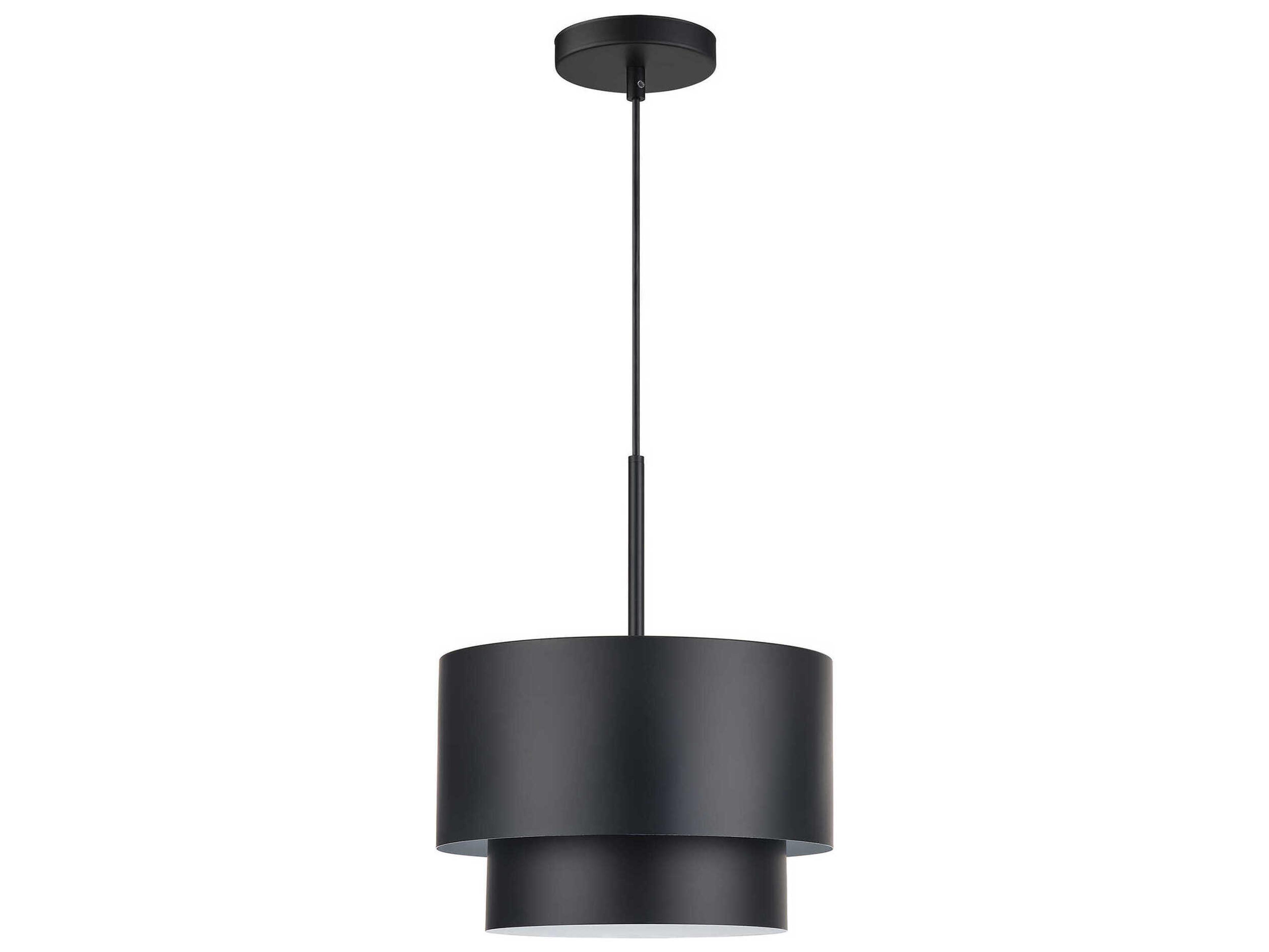 Livex Lighting Zolana 1-Light Black Drum Mini Pendant