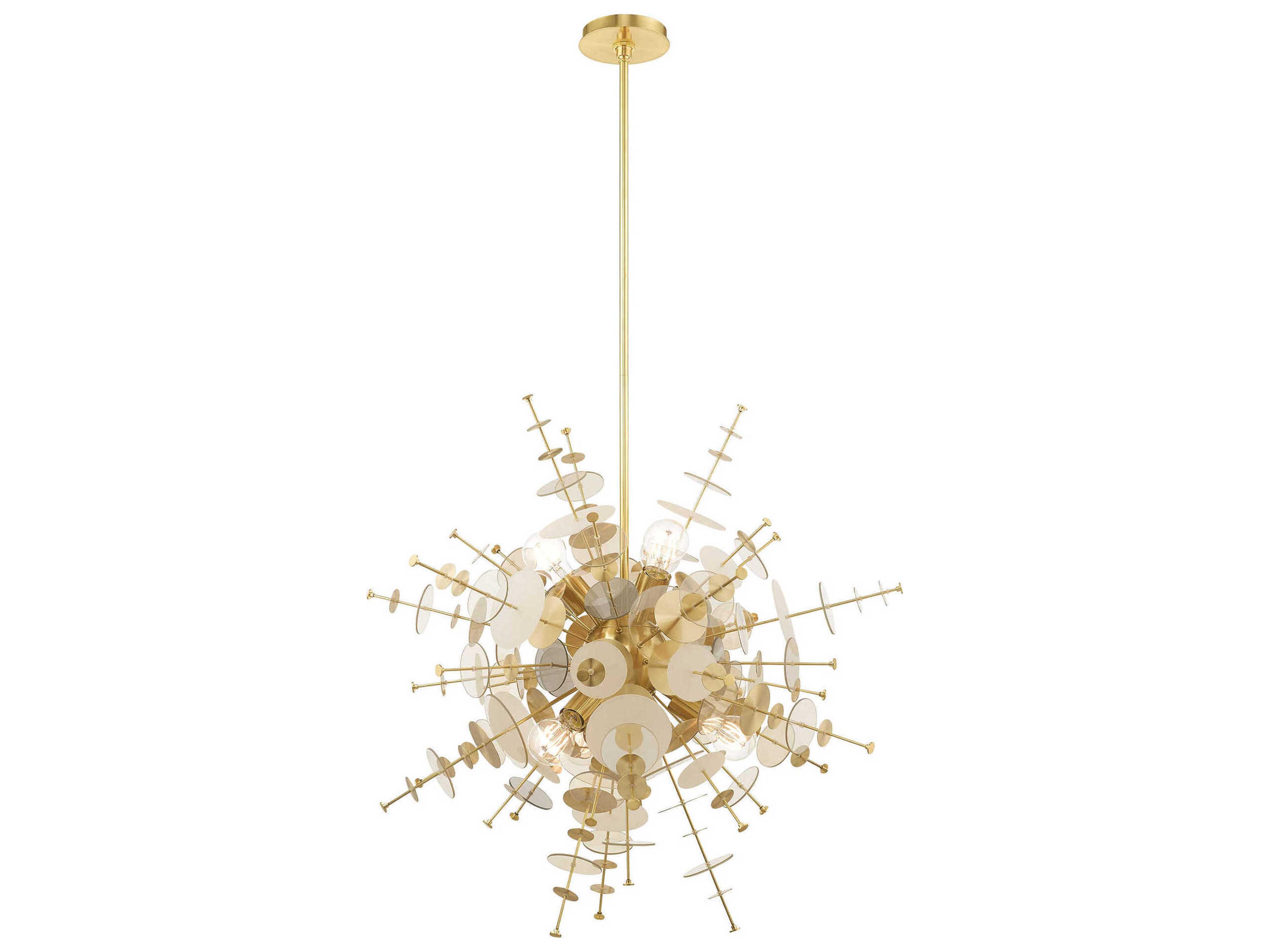 Livex Lighting Circulo 6-Light Satin Brass Glass Pendant