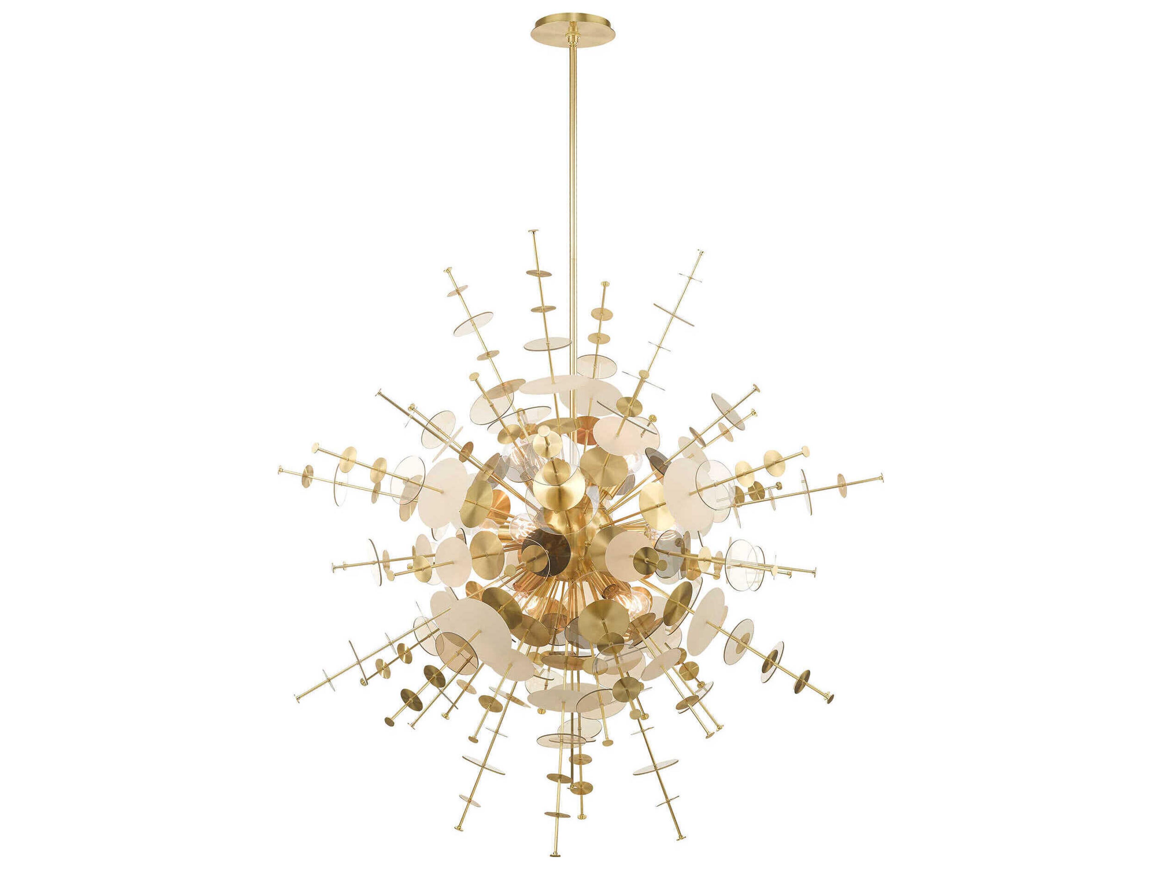 Livex Lighting Circulo 12-Light Satin Brass Glass Pendant