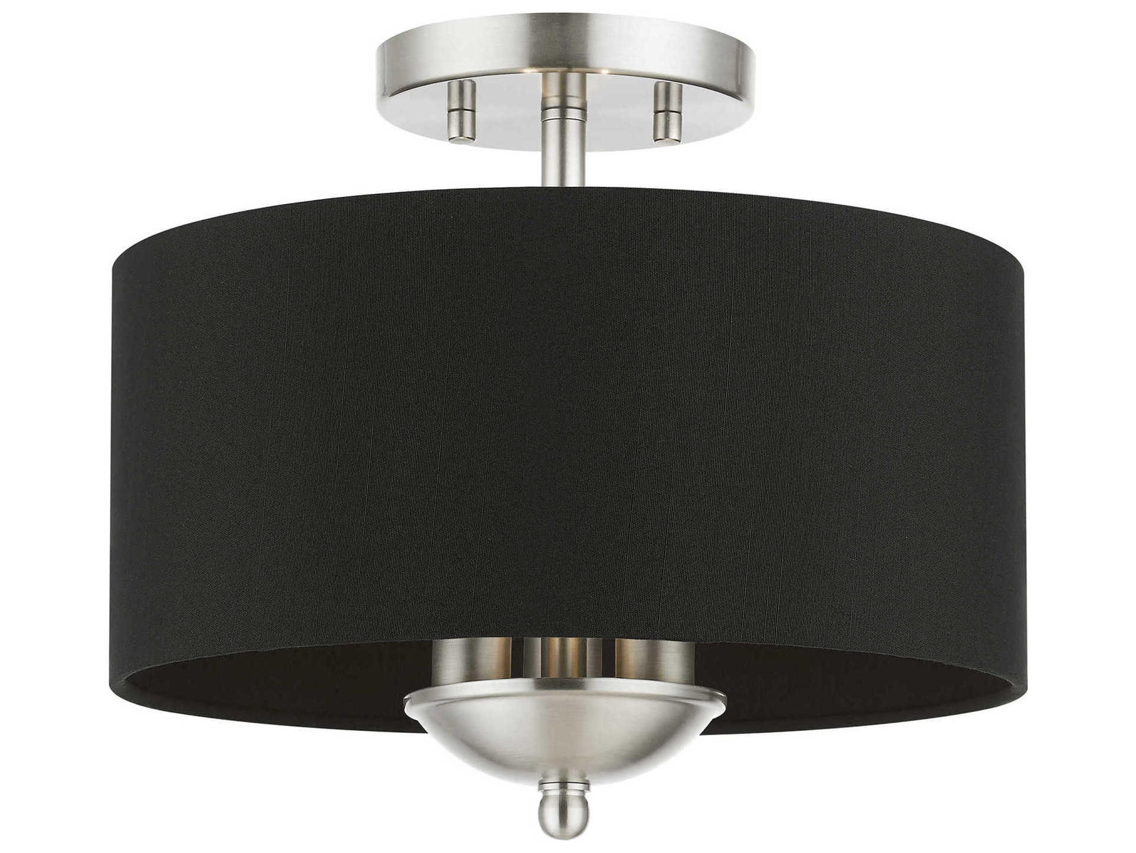 Livex Lighting Huntington 3-Light Brushed Nickel Drum Semi Flush Mount