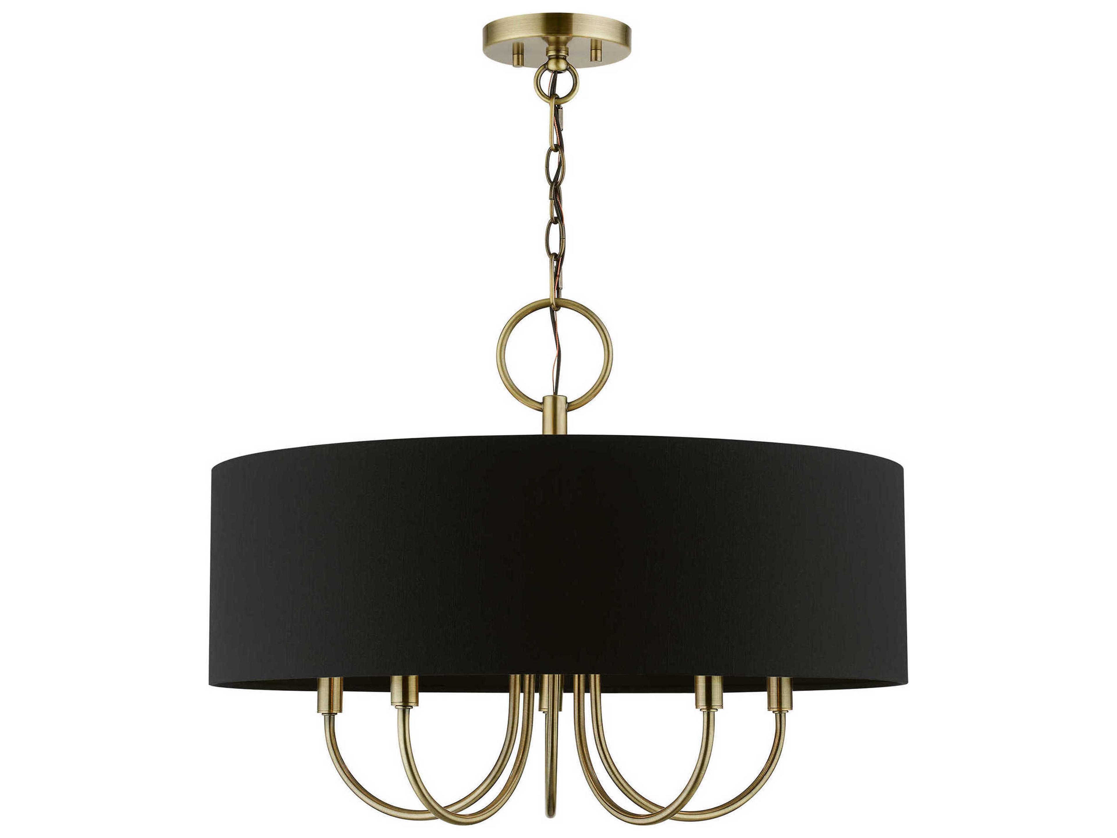 Livex Lighting Huntington 5-Light Antique Brass Drum Chandelier