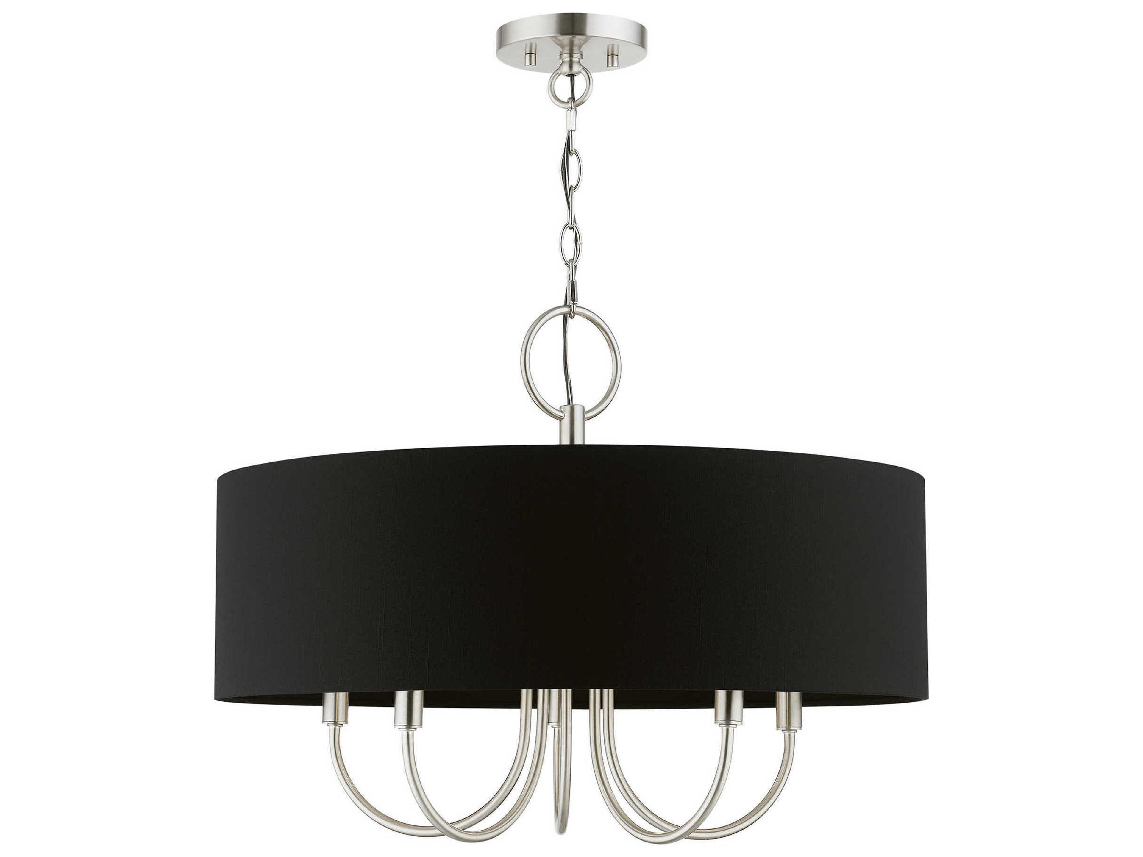Livex Lighting Huntington 5-Light Brushed Nickel Drum Chandelier