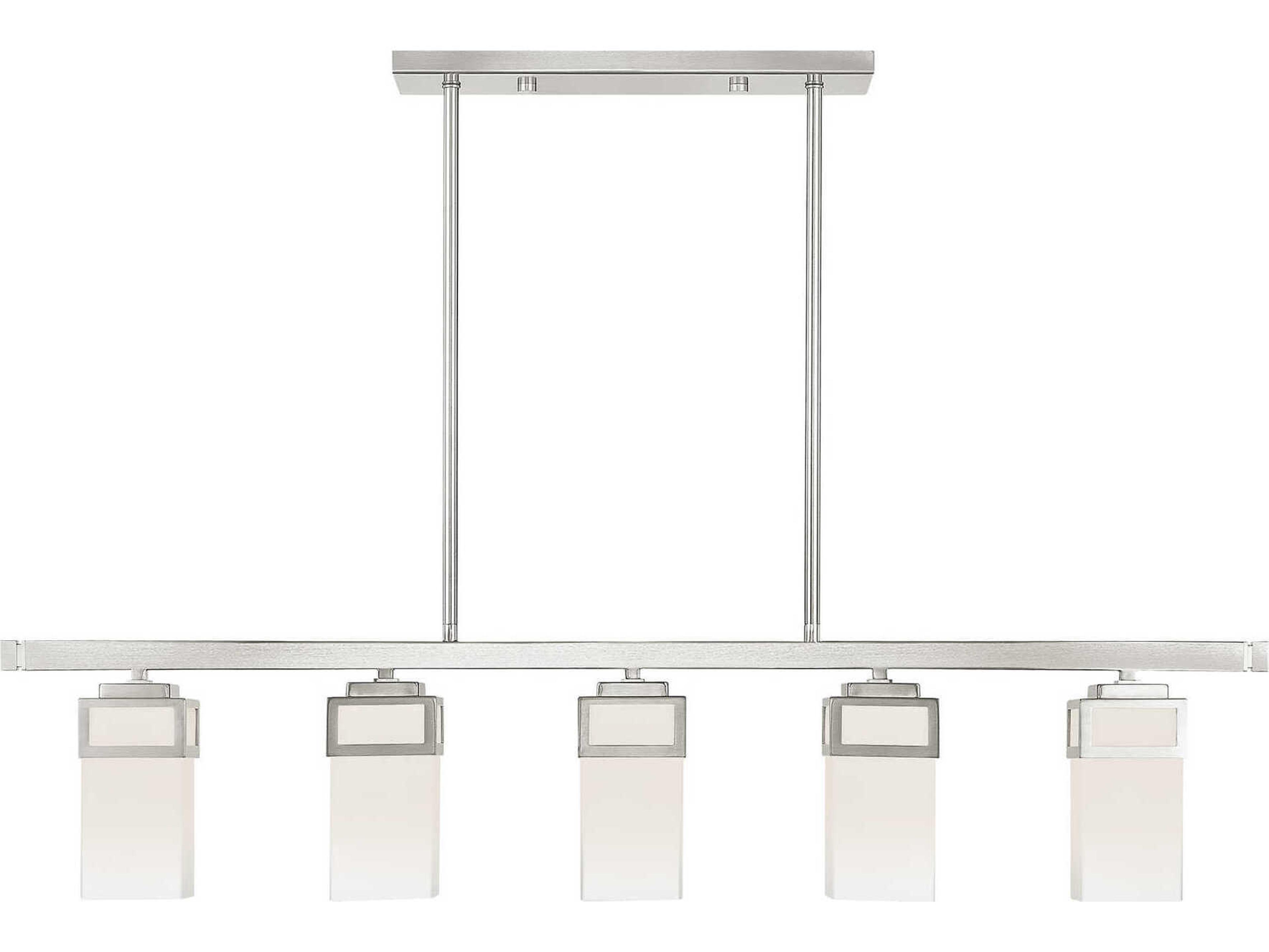 Livex Lighting Harding 5-Light Brushed Nickel Glass Island Pendant