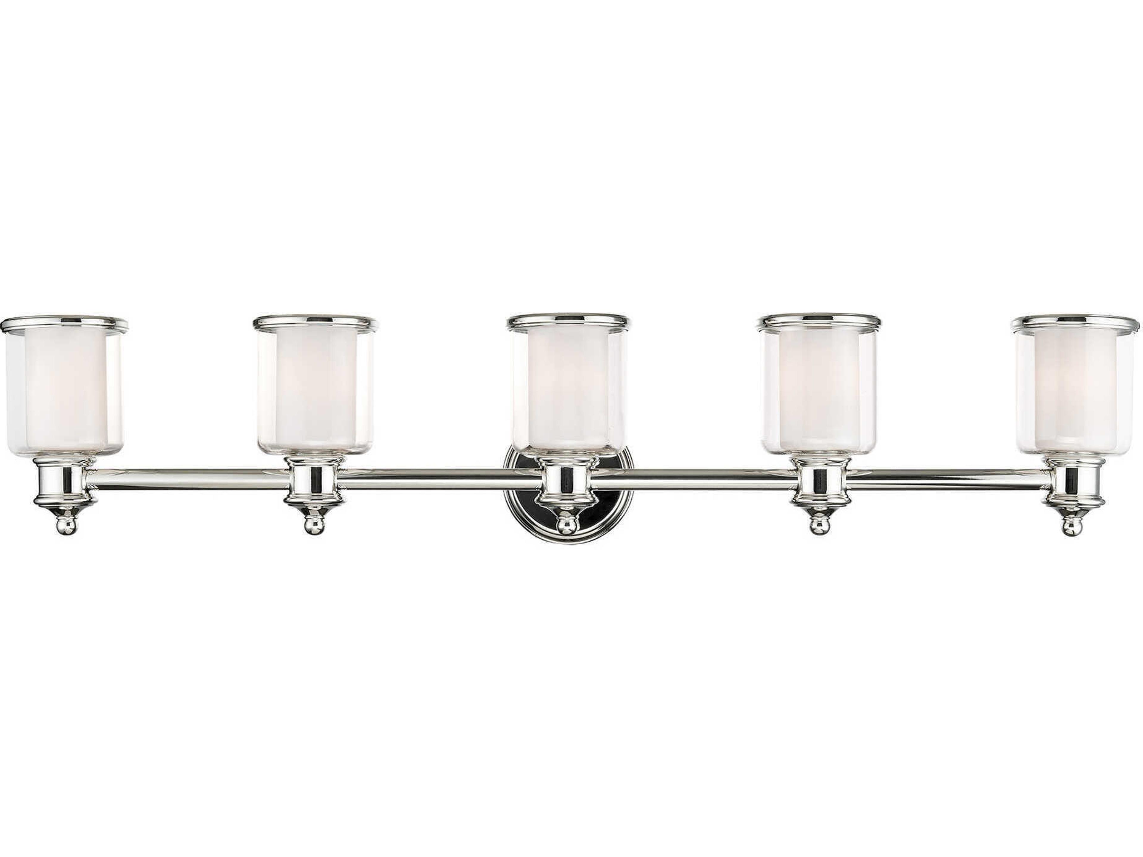 Livex Lighting Middlebush 5-Light Polished Nickel Glass Vanity Light