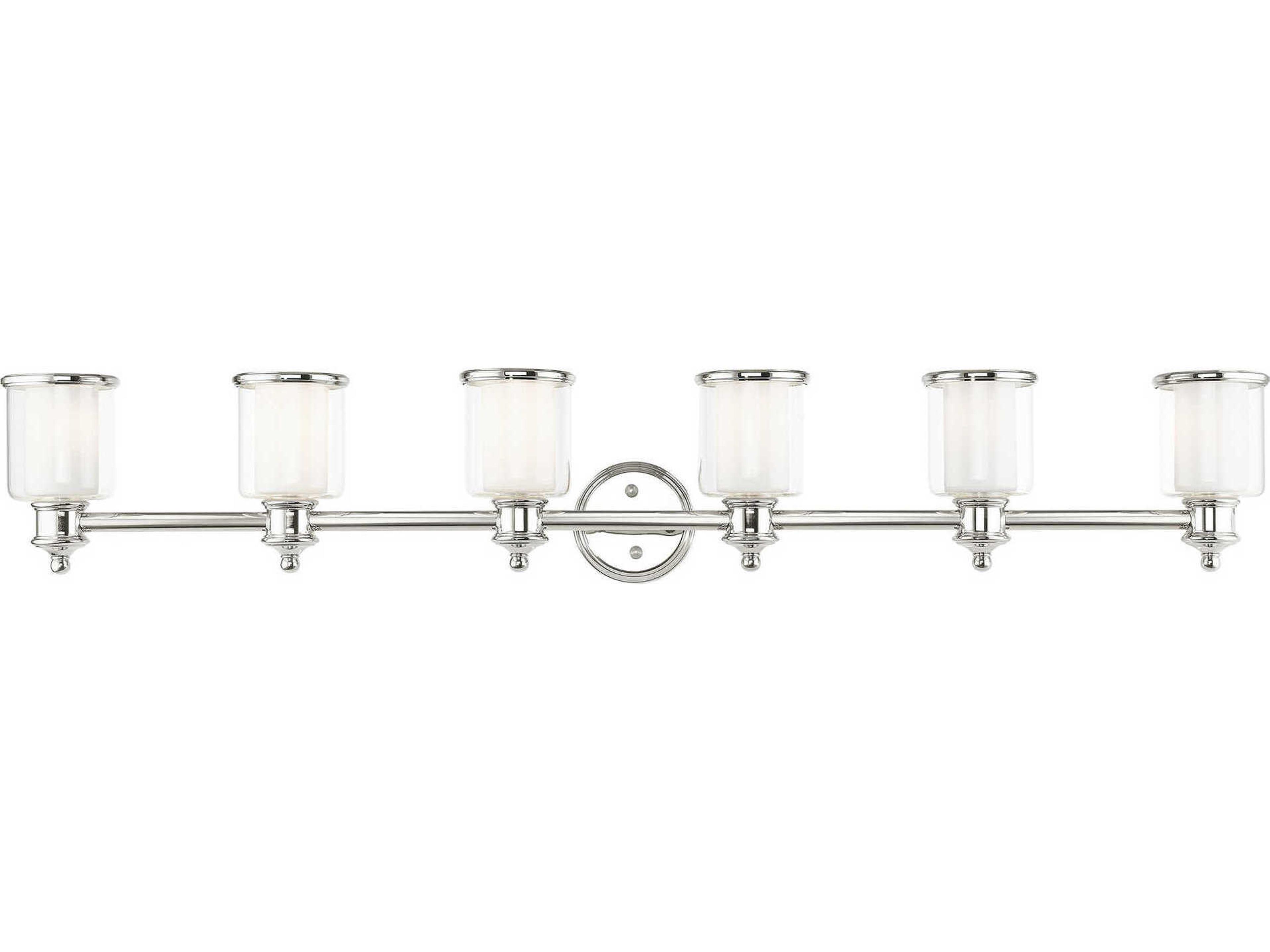 Livex Lighting Middlebush 6-Light Polished Nickel Glass Vanity Light