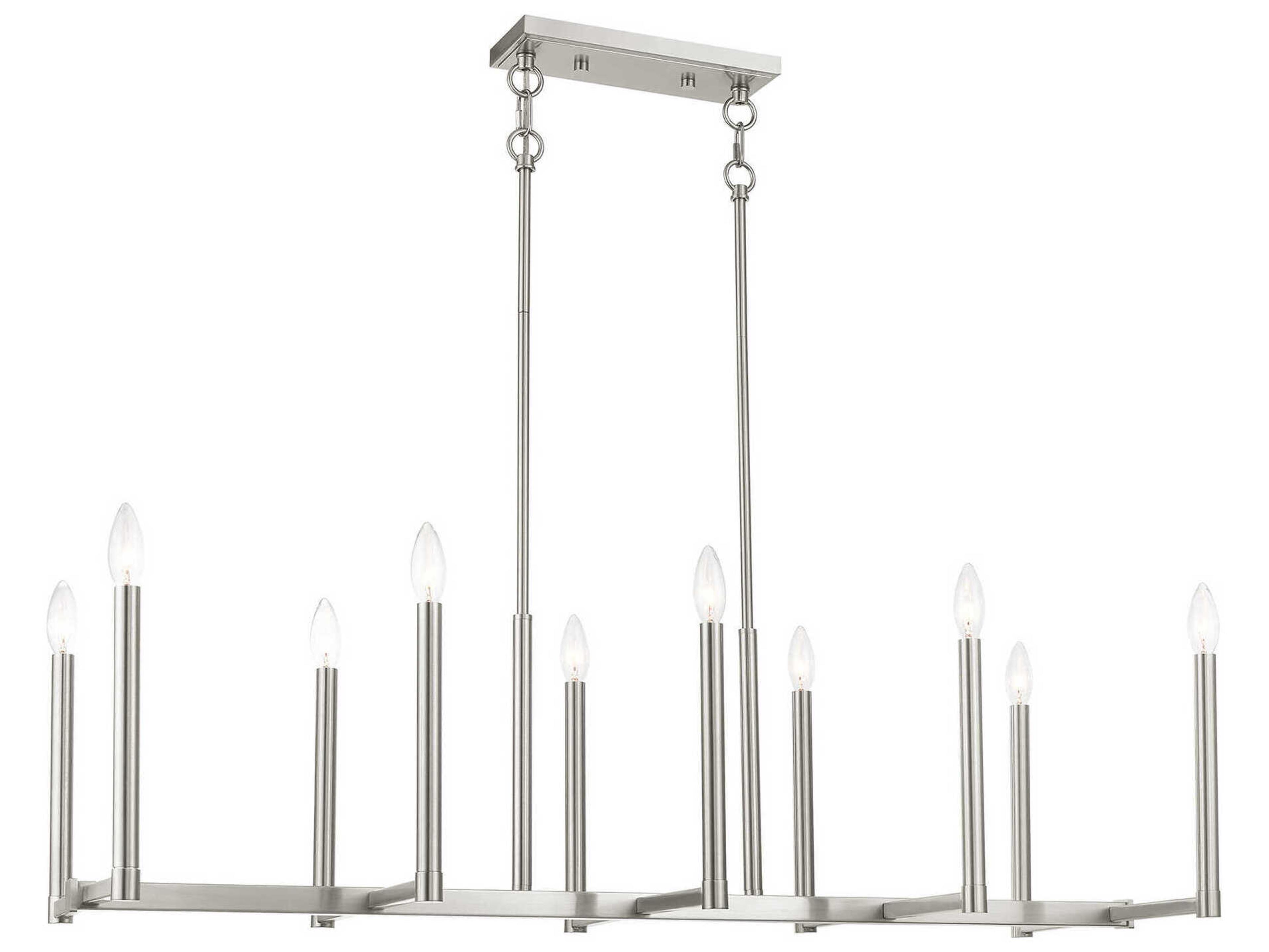 Livex Lighting Alpine 10-Light Brushed Nickel Island Pendant
