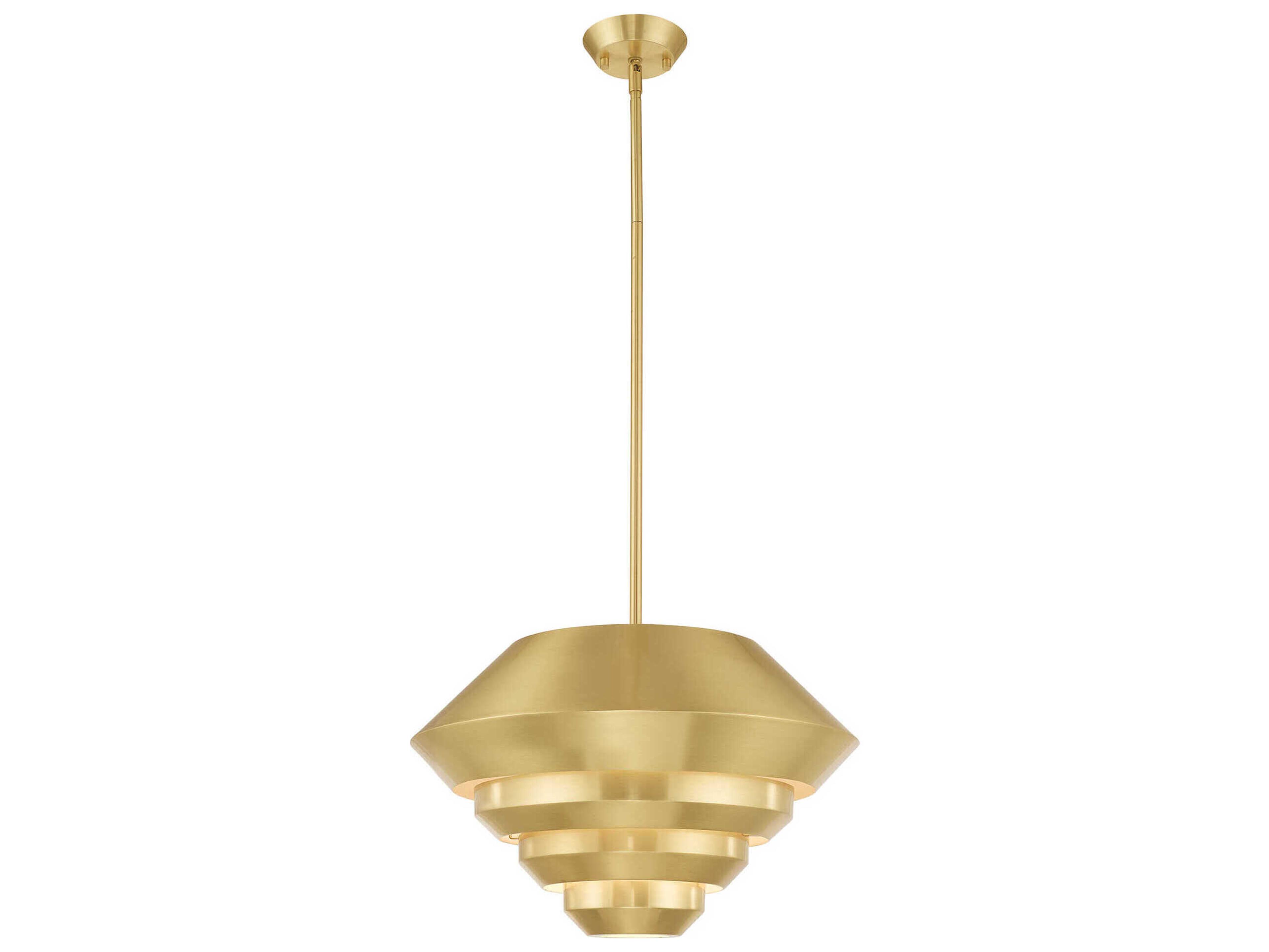 Livex Lighting Amsterdam 1-Light Satin Brass Pendant