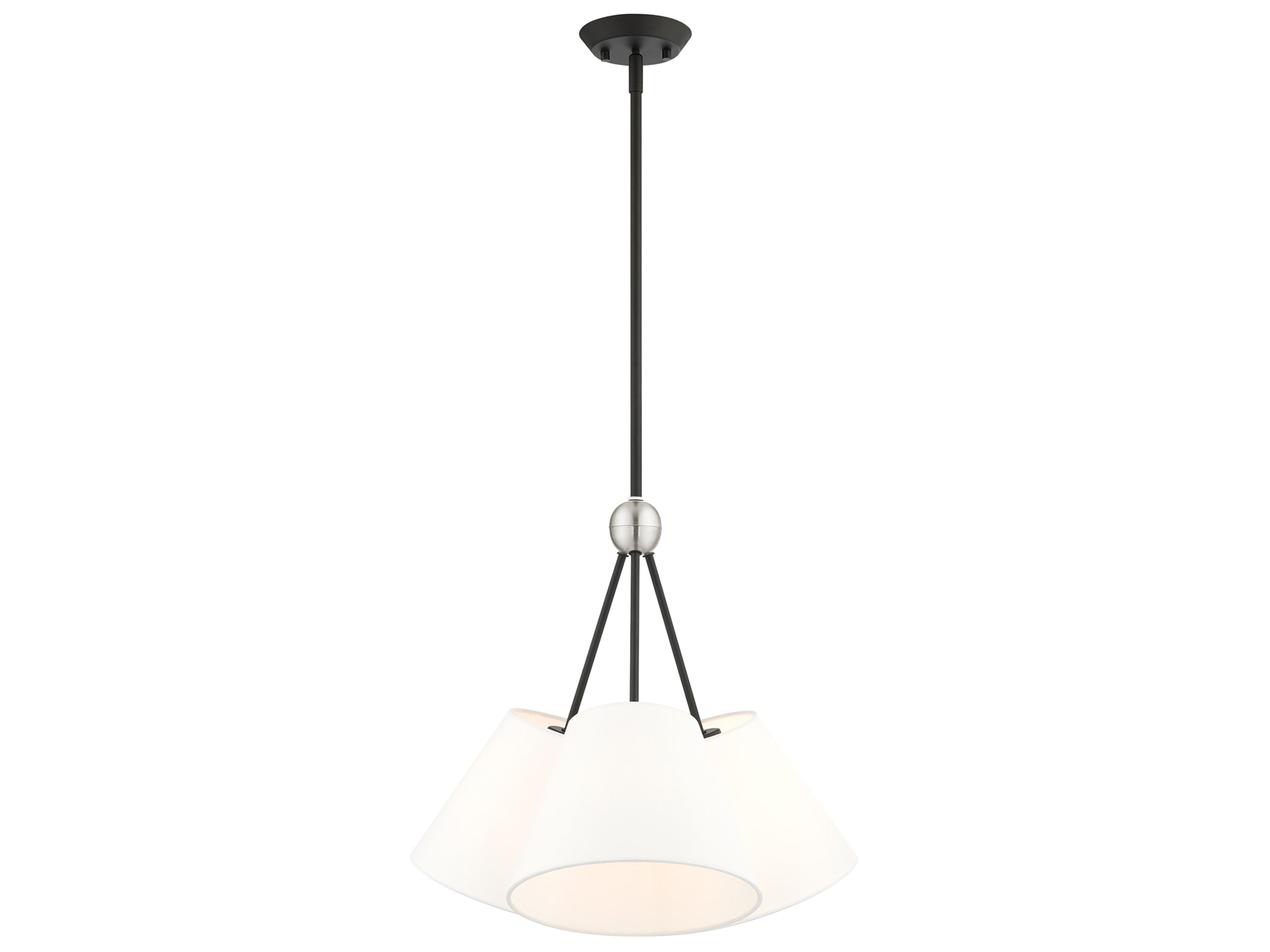 Livex Lighting Prato 3-Light Black White Empire Geometric Pendant